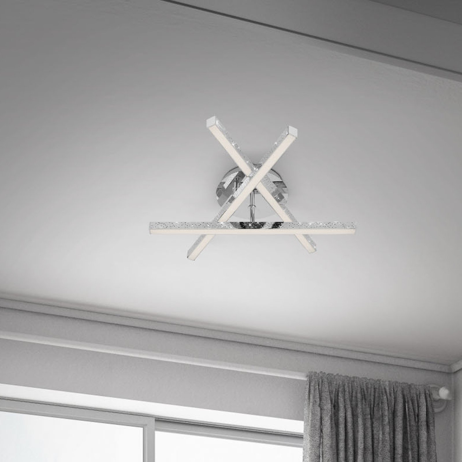 LED-Deckenleuchte Rey mit Glitzereffekt, 3-flammig