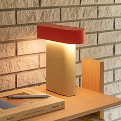 HÜBSCH LED asztali lámpa Sleek, világoszöld/piros, vas, PC