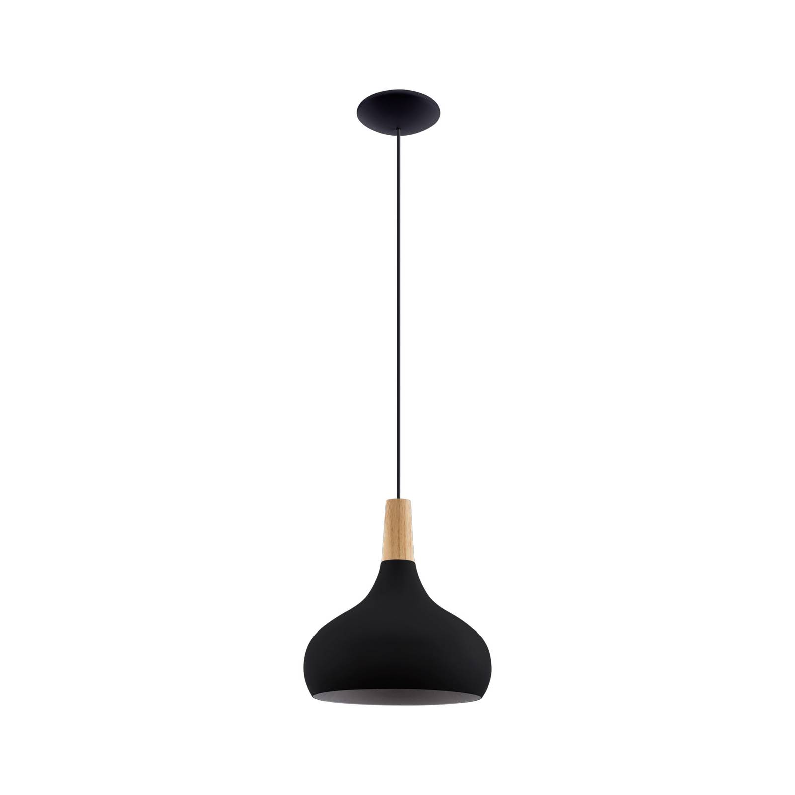 Suspension Sabinar à 1 lampe noire Ø 28 cm