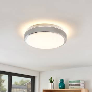 Lindby Camille LED-sensor-taklampa Ø33cm krom