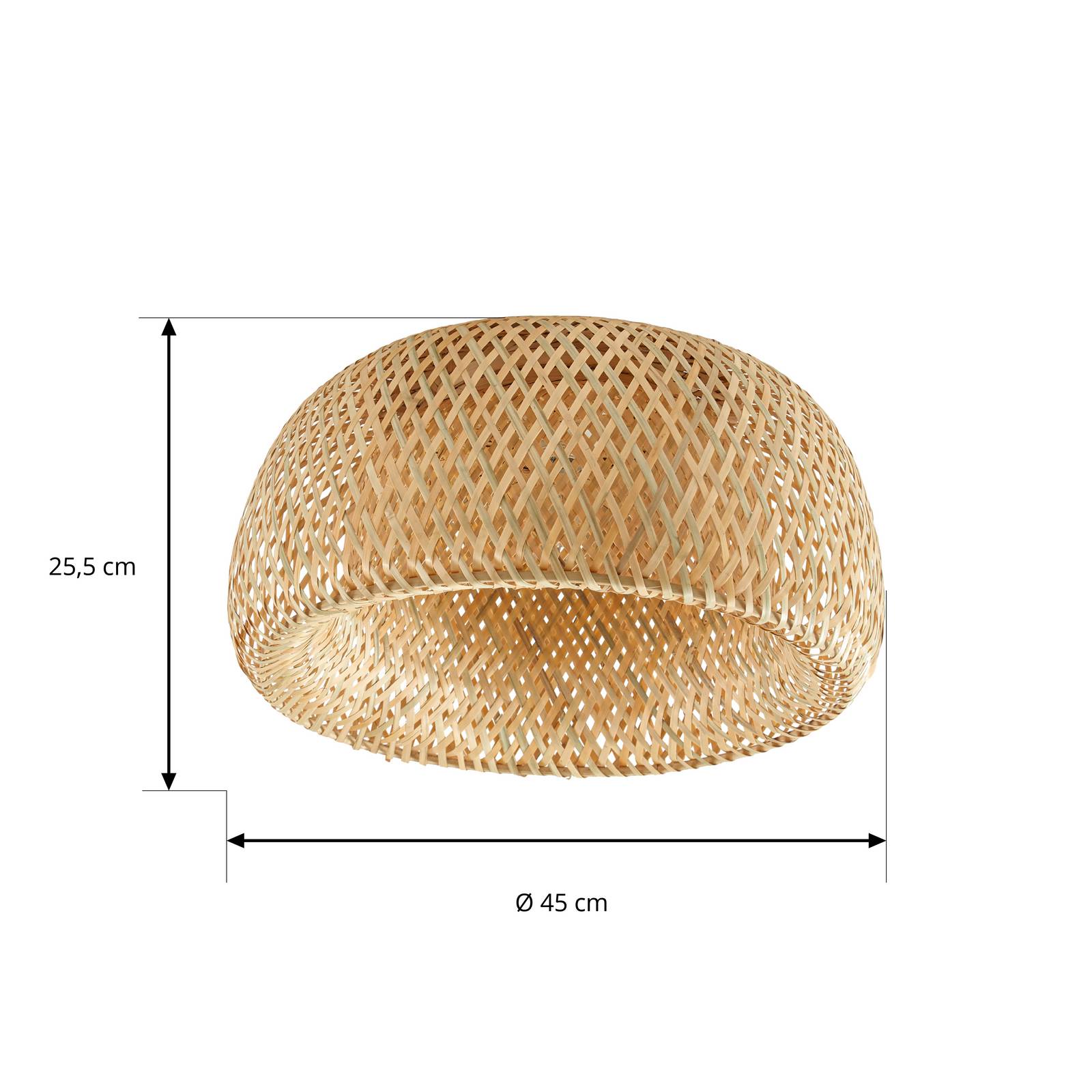 Lampa sufitowa Lindby Jadwiga, średnica 45 cm, bambus, E27