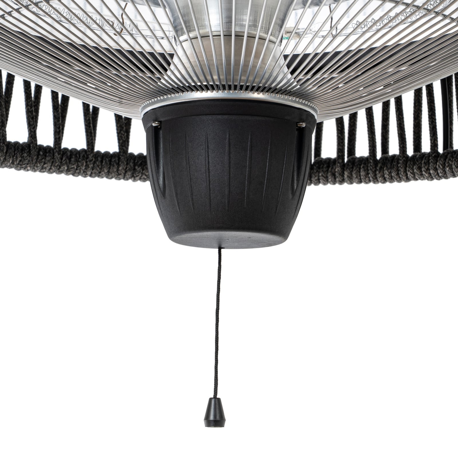 Radiateur rayonnant suspendu Calenza, noir, Ø 50 cm, 1 500 W, aluminium -
