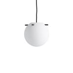 Candeeiro suspenso FRANDSEN Koi, vidro, branco/preto, Ø 19 cm