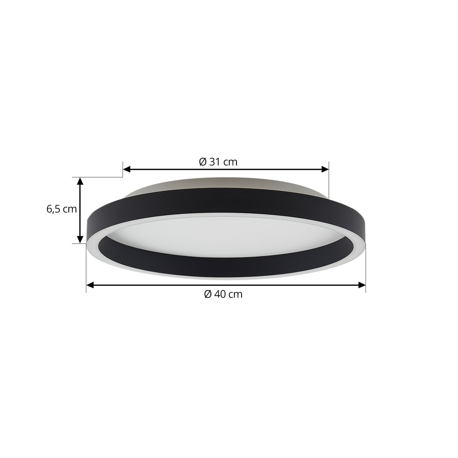 Rotundo plafonieră LED dimabilă Negru - Lucande
