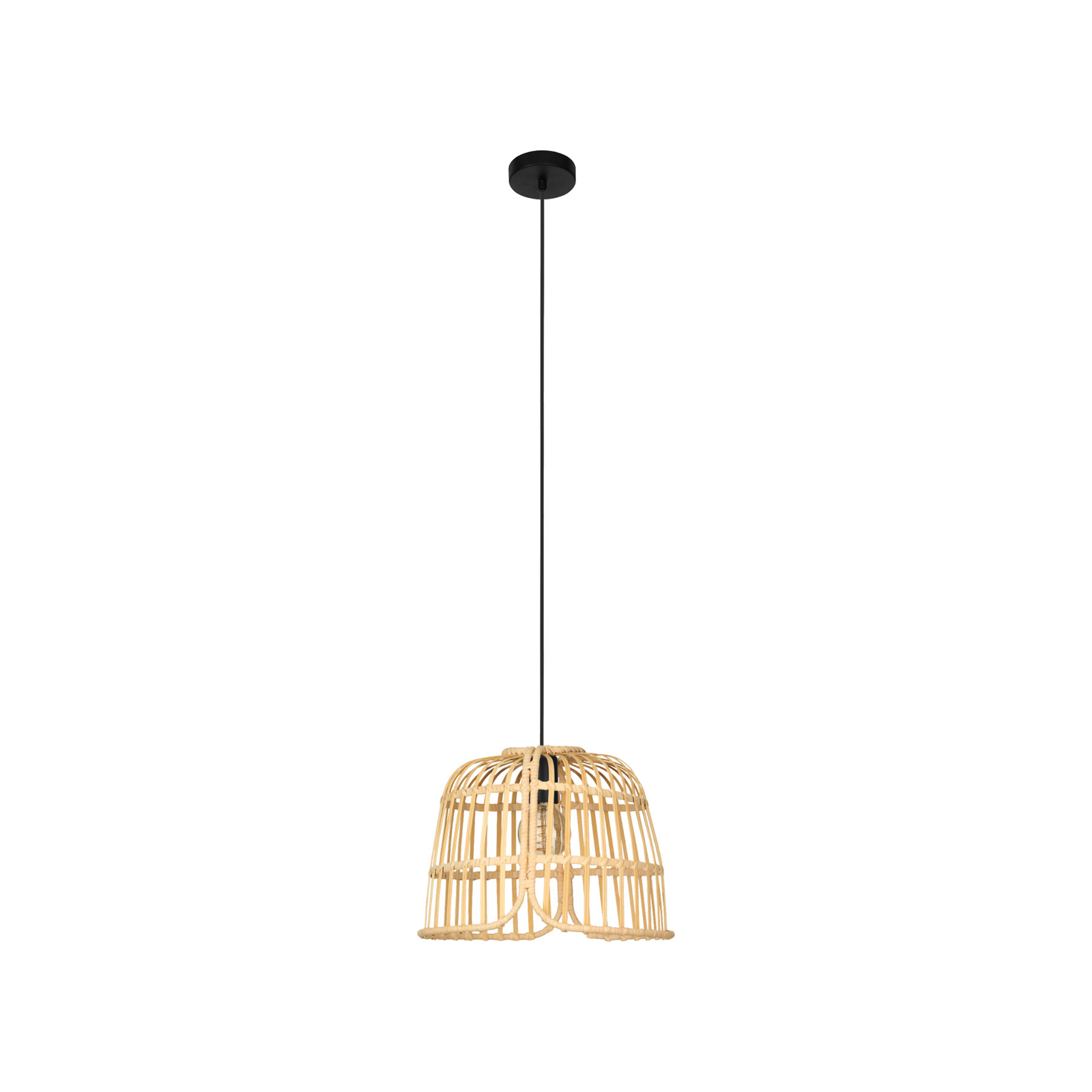 Żyrandol Glyneath z bambusowym kloszem Ø 37,5 cm