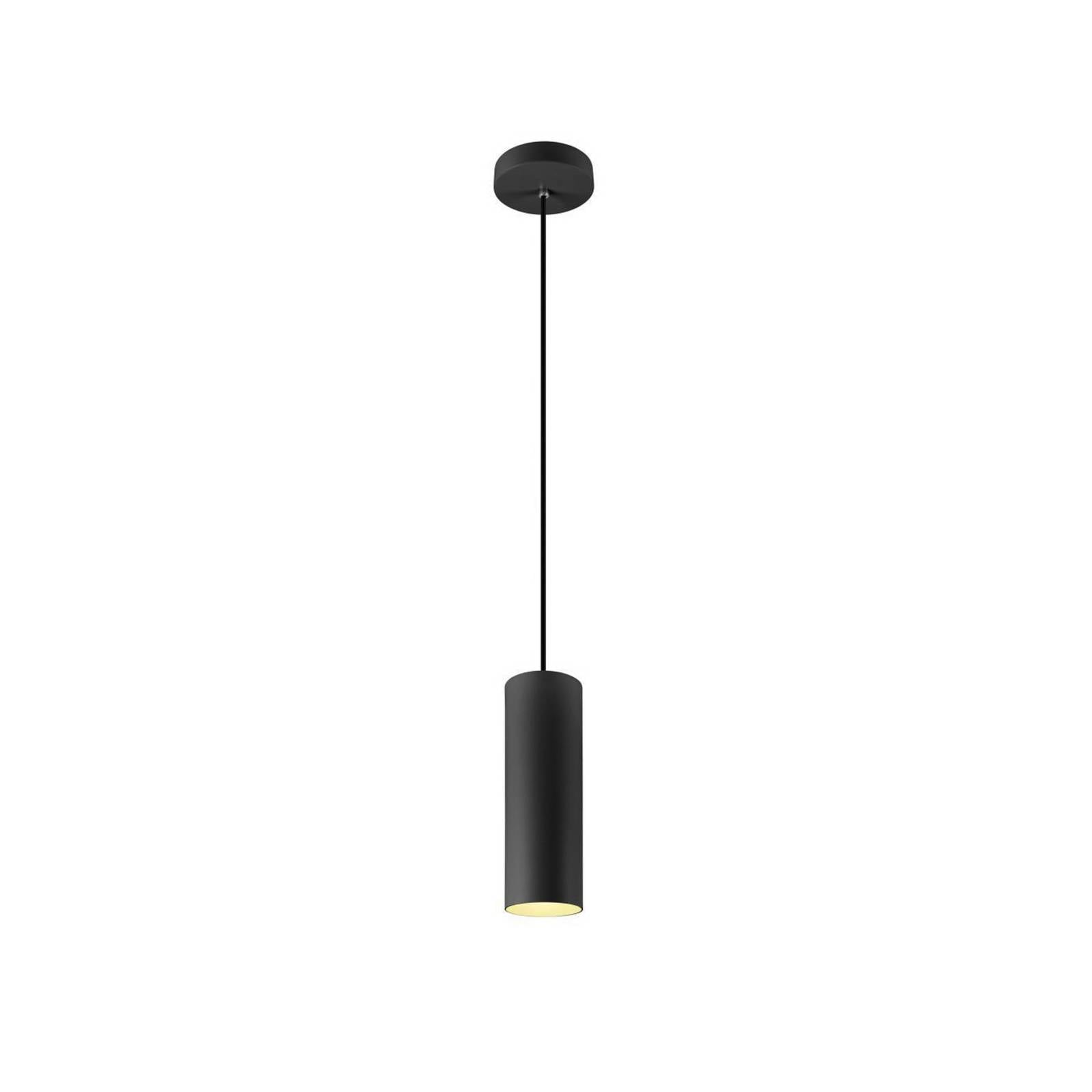 SLV Pendellampe Enola, schwarz matt, Ø 10 cm, Metall