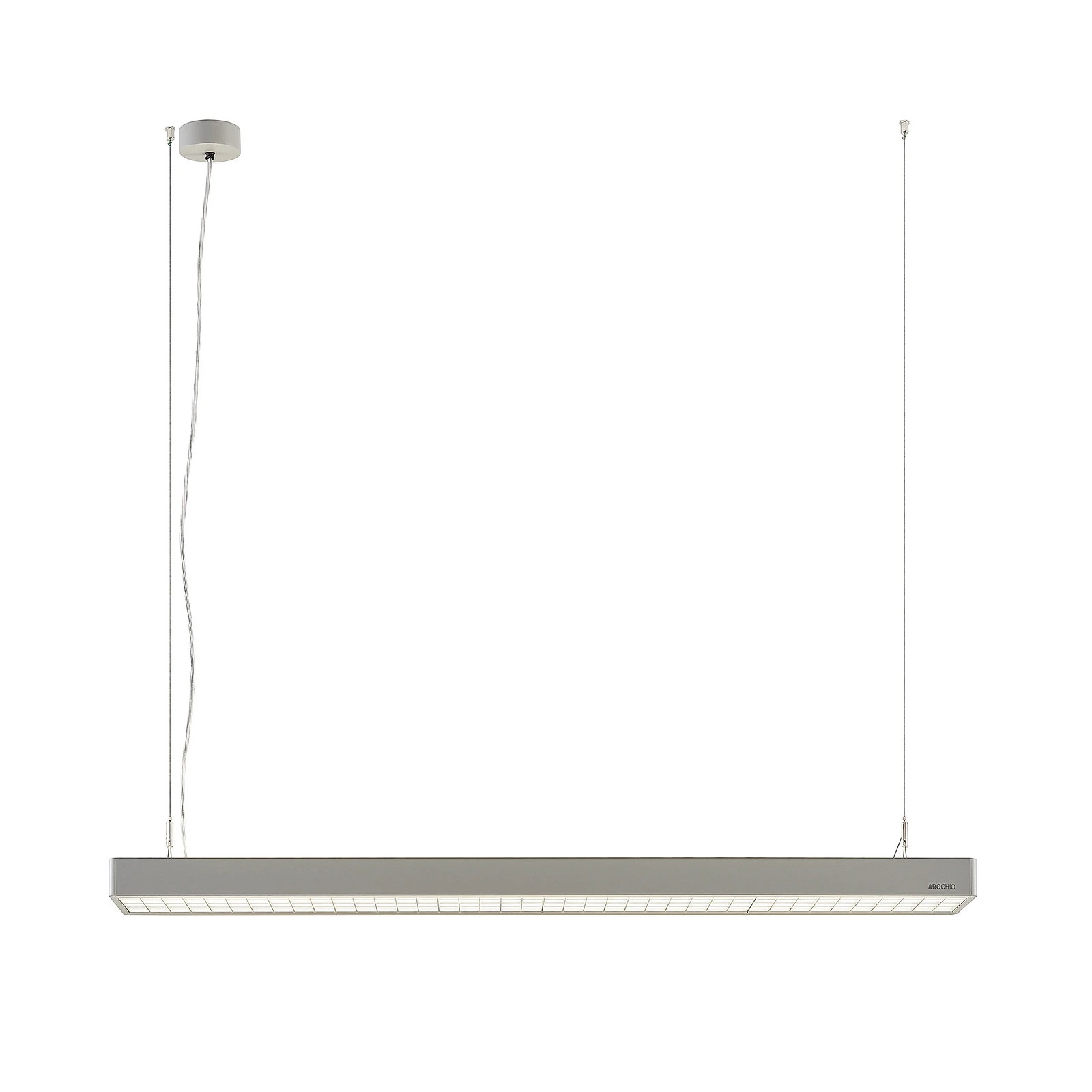 Arcchio Susi LED klēpjlampa birojam, sudraba krāsā, 120 cm, 4000K, DALI