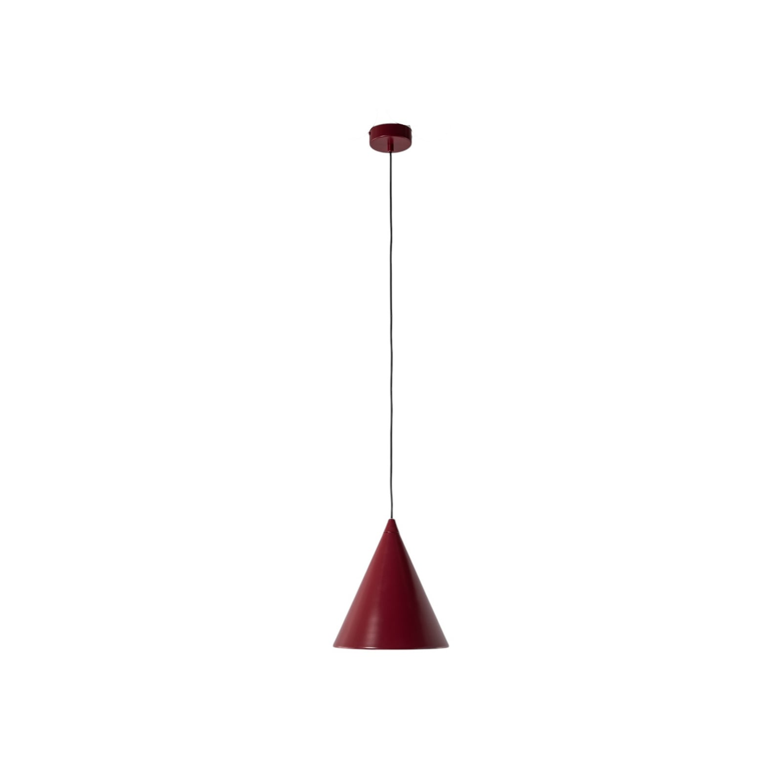 Hängeleuchte Form, weinrot, Metall, Ø 24 cm, Kegel, E27
