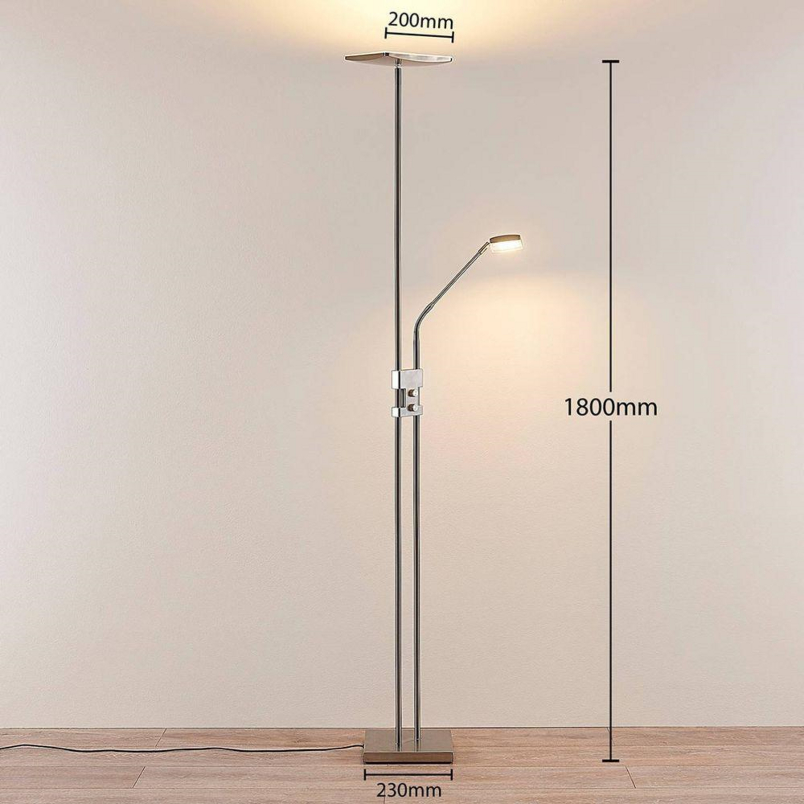 Jonne Floor Lamp Nickel - Lindby