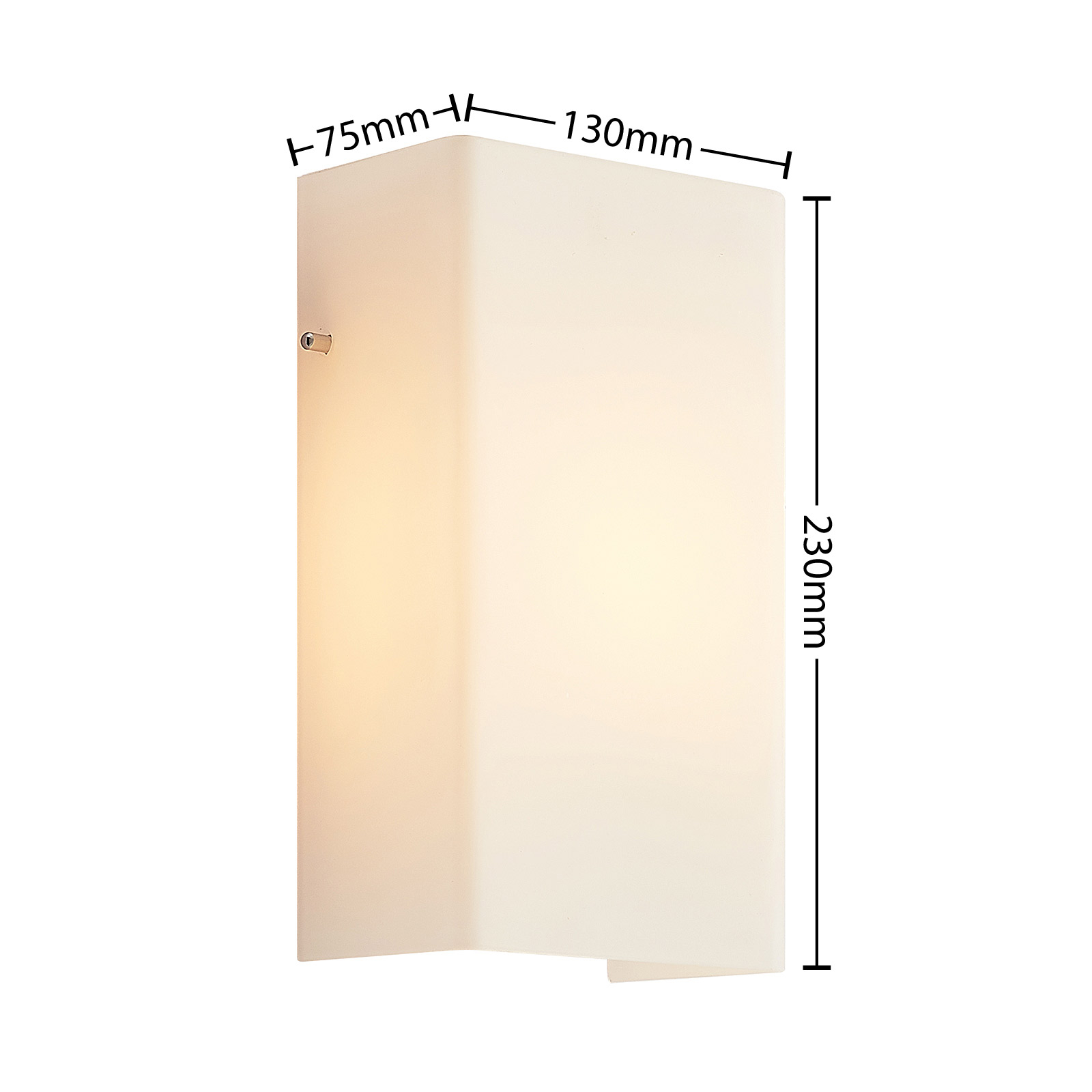 Lucande Nieves wall light, white glass lampshade