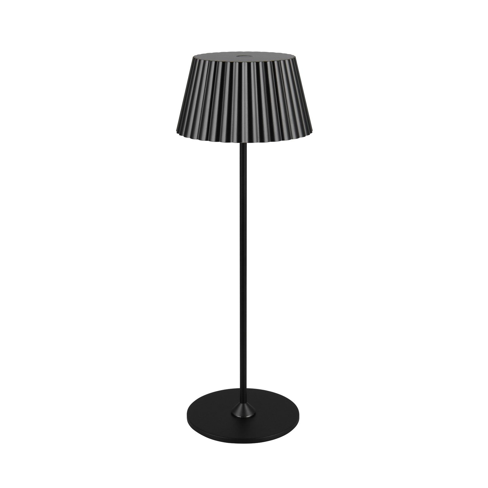 Suárez lámpara de mesa LED recargable, negro, altura 39 cm, metal