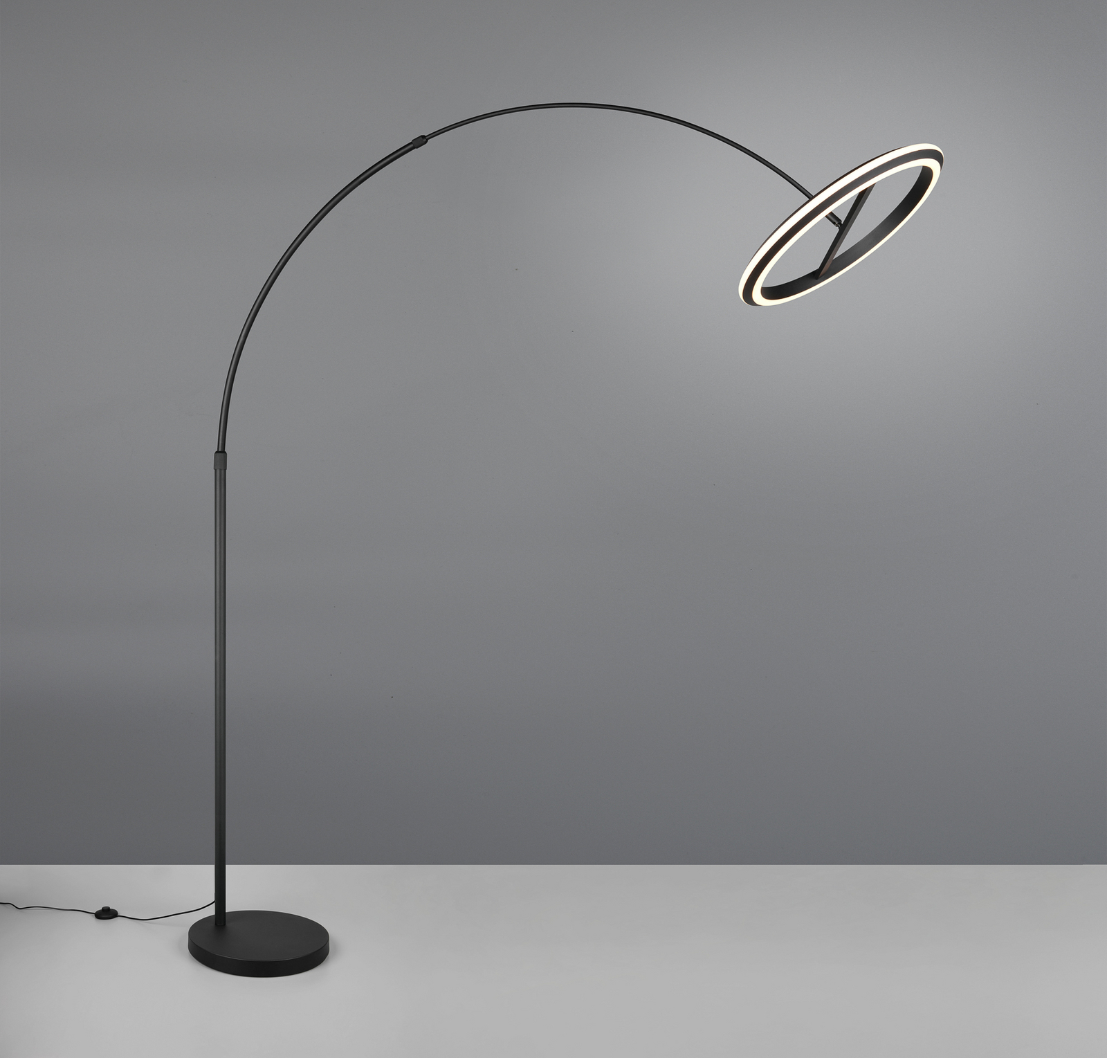 Lampadaire LED Amador, noir, hauteur 205 cm Métal