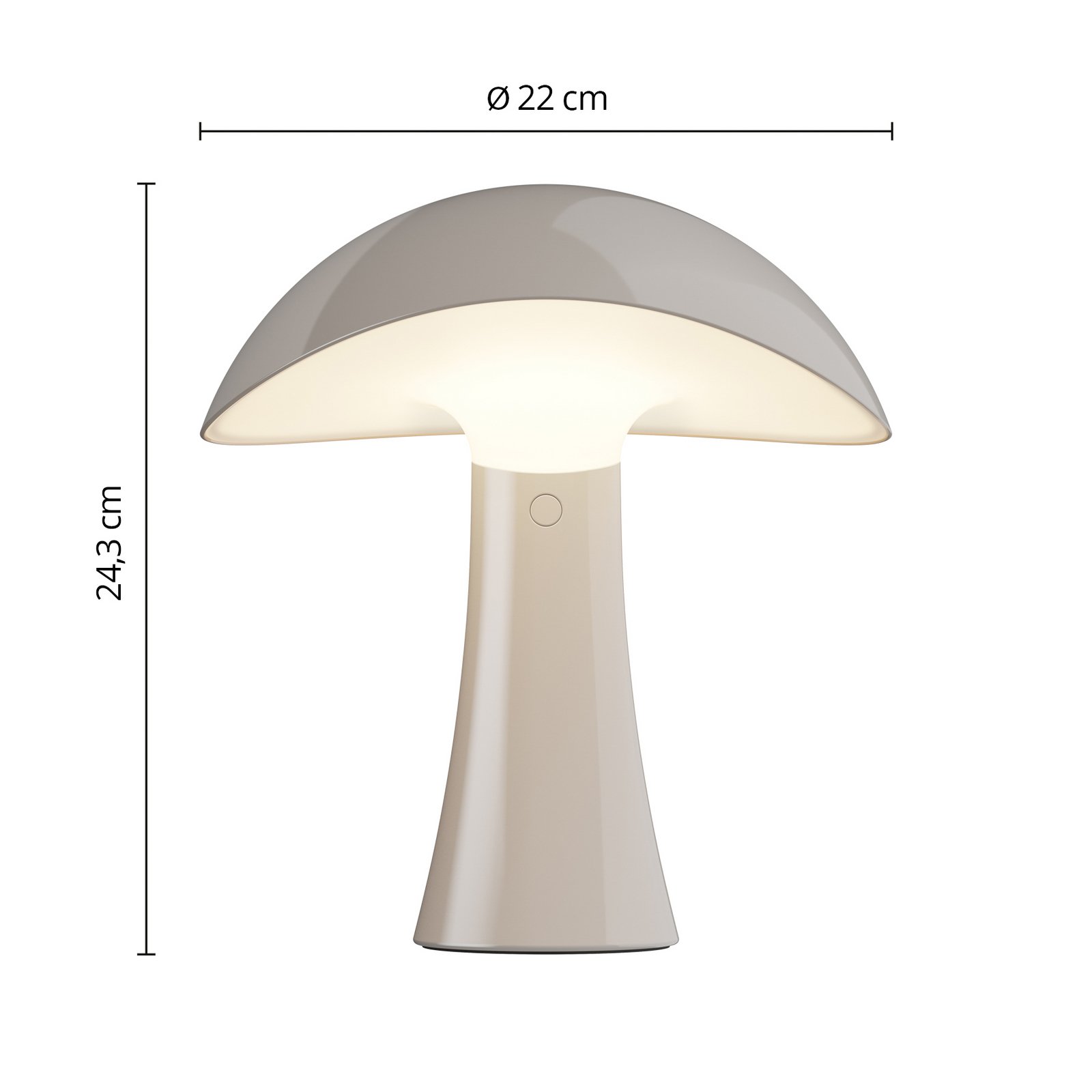 Lampe de table rechargeable Rumee 220 PORTABLE, grise, IP44 - Louis Poulsen