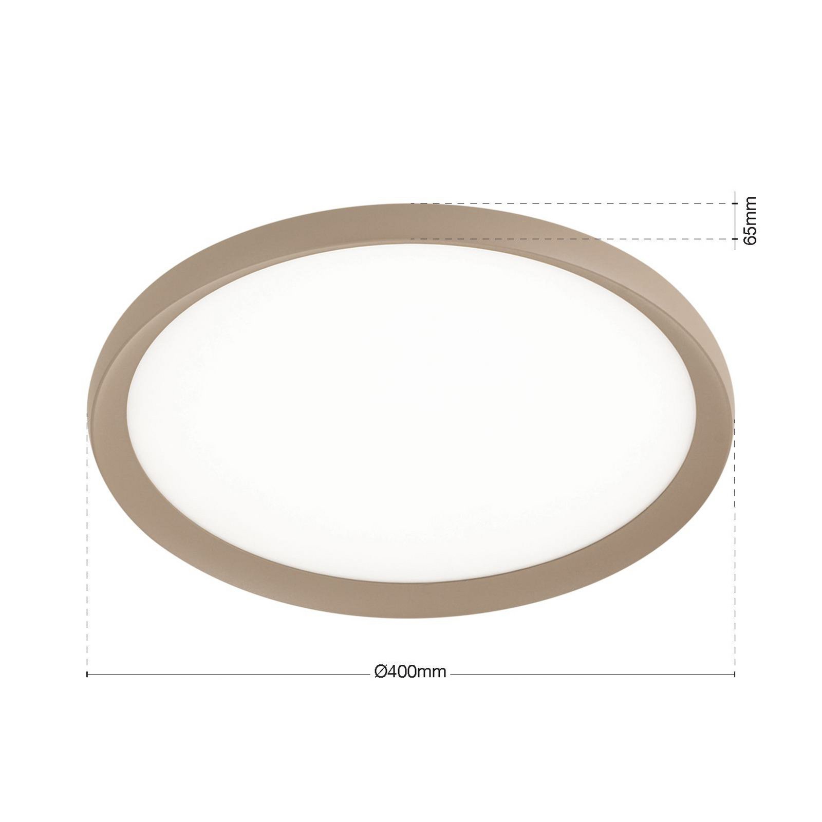 LED ceiling lamp Kant, Ø 40 cm khaki, CCT metal/plastic LED ceiling lamp Kant, Ø 40 cm khaki, CCT metal/plastic