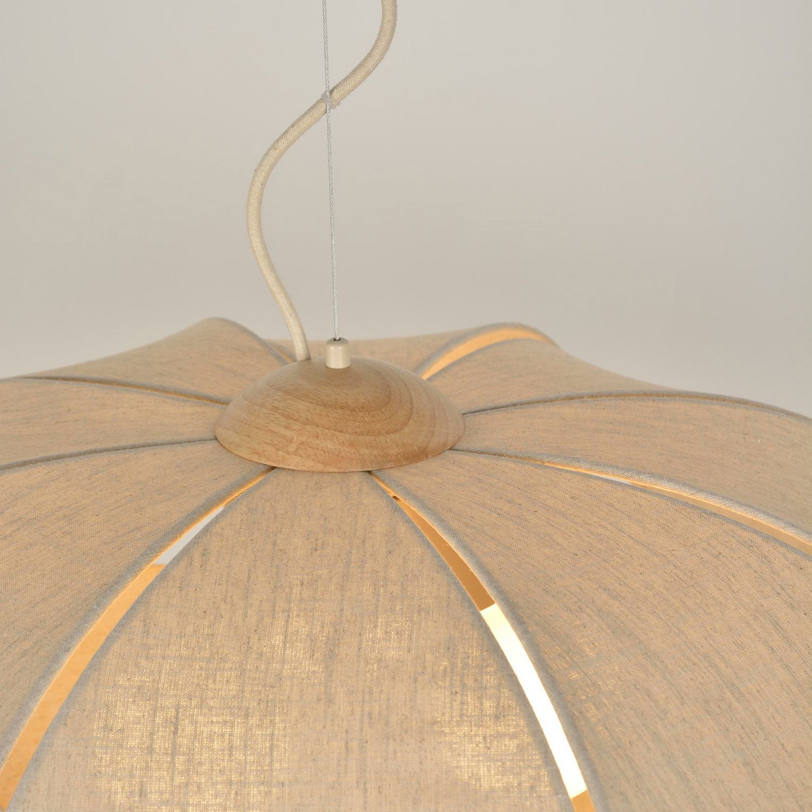 MARKET SET riputatav lamp Coquillage, 70 cm kreemikas, lina