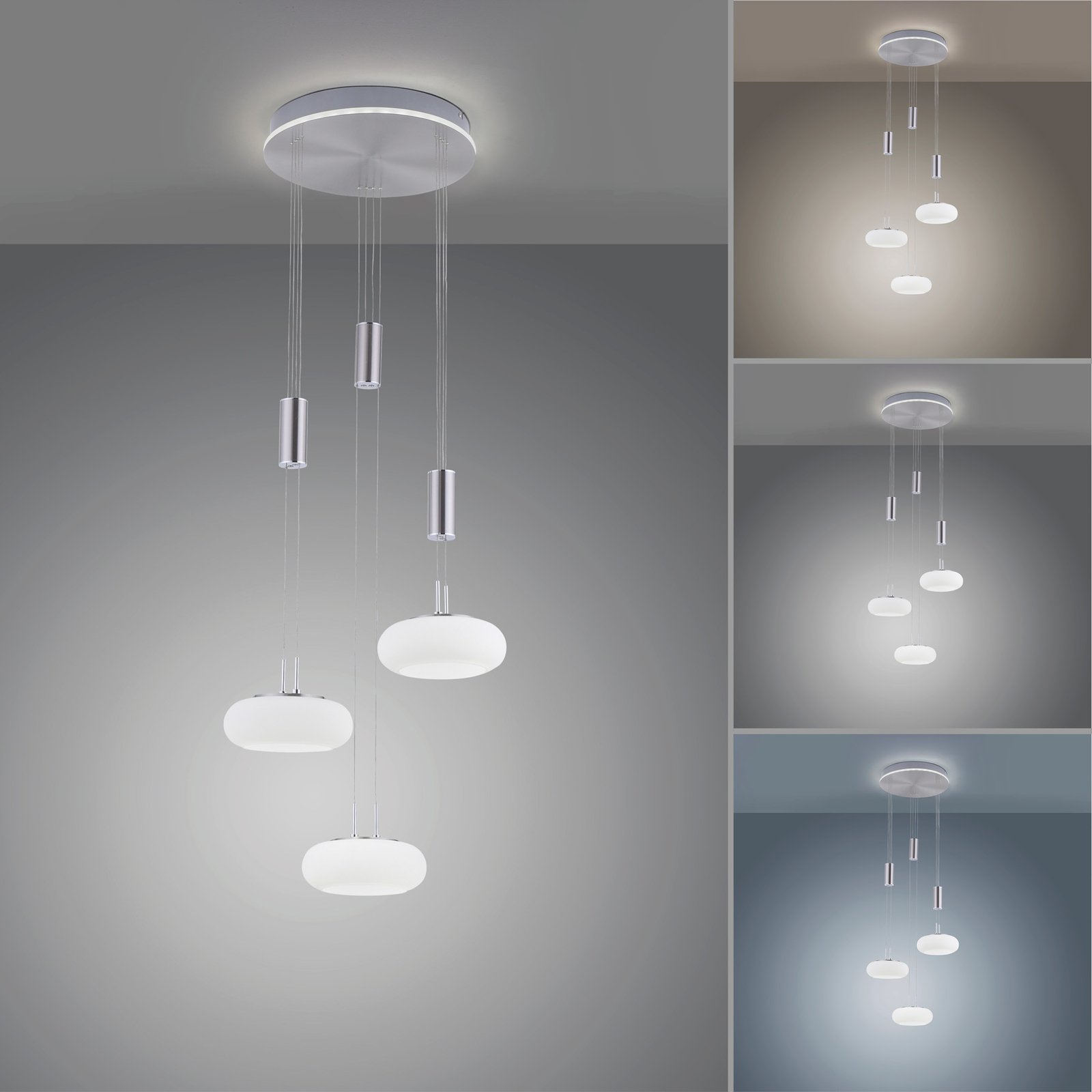 Paul Neuhaus Q-ETIENNE colgante LED, 3 luces