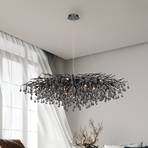 Icicle chandelier, black, glass hanging, length 150 cm