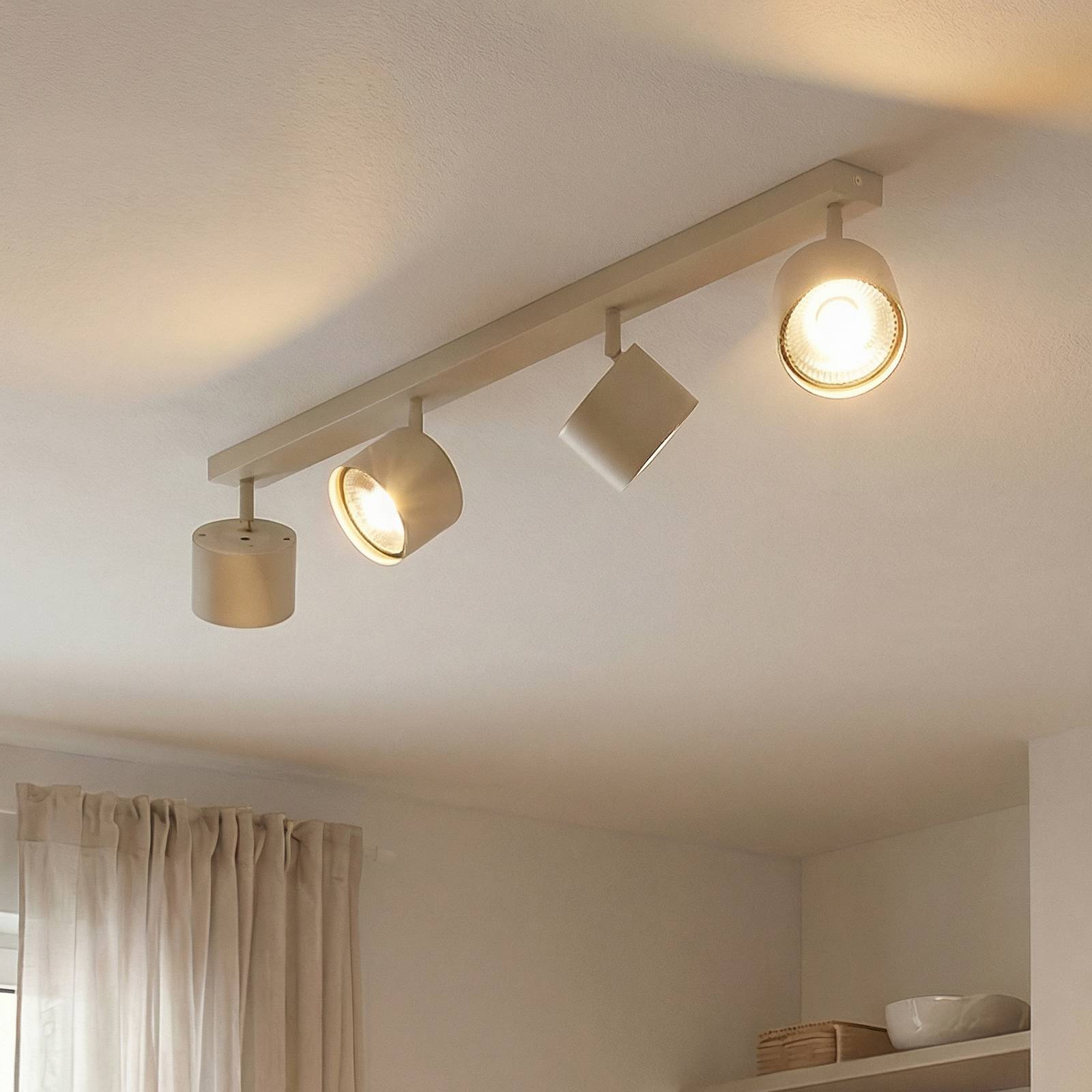 Argon Spot pour plafond Chloe, crème, à 4 lampes, réglable