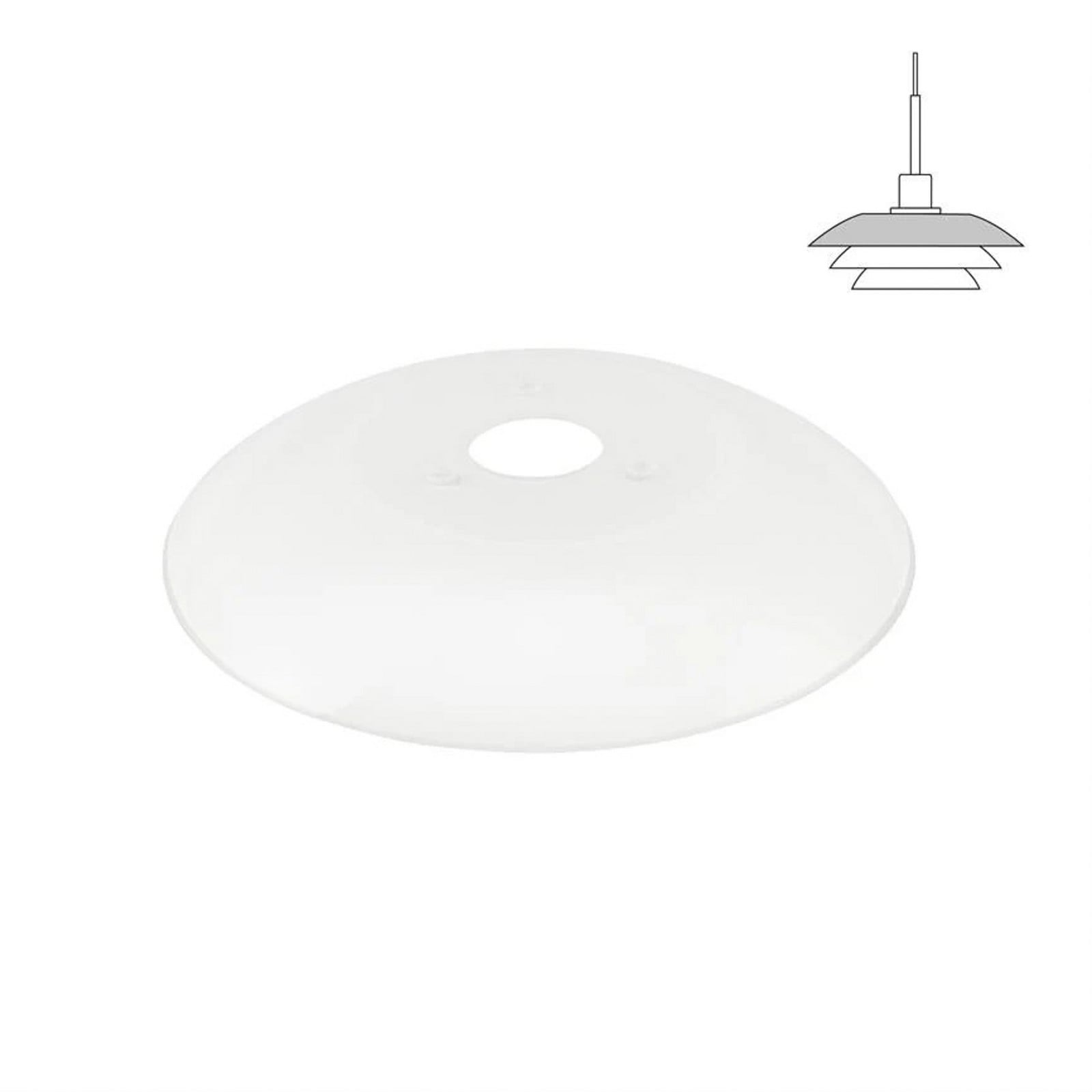 DL20 Skærm, glas, hvid, Ø 19,5 cm Dyberg Larsen - Spisestue - Skandinavisk - Rund