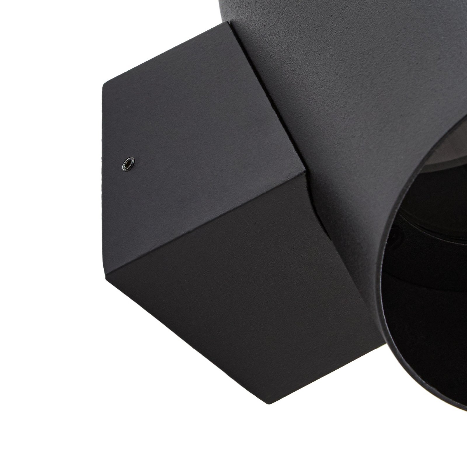 Lindby Außenwandleuchte Lupil, schwarz, Metall, GU10, IP44