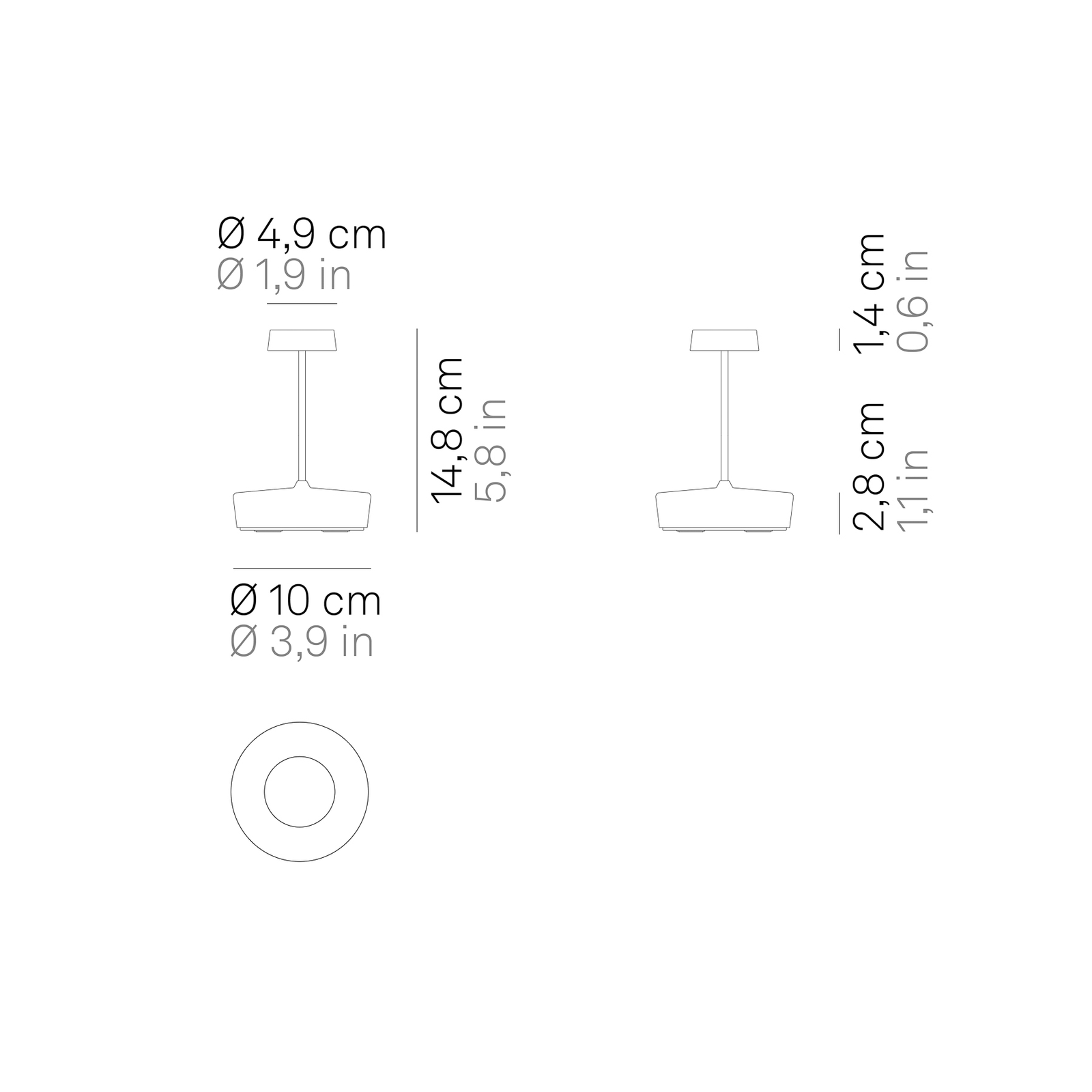 Zafferano LED lampă de masă reîncărcabilă Swap mini, alb, 15 cm, IP65