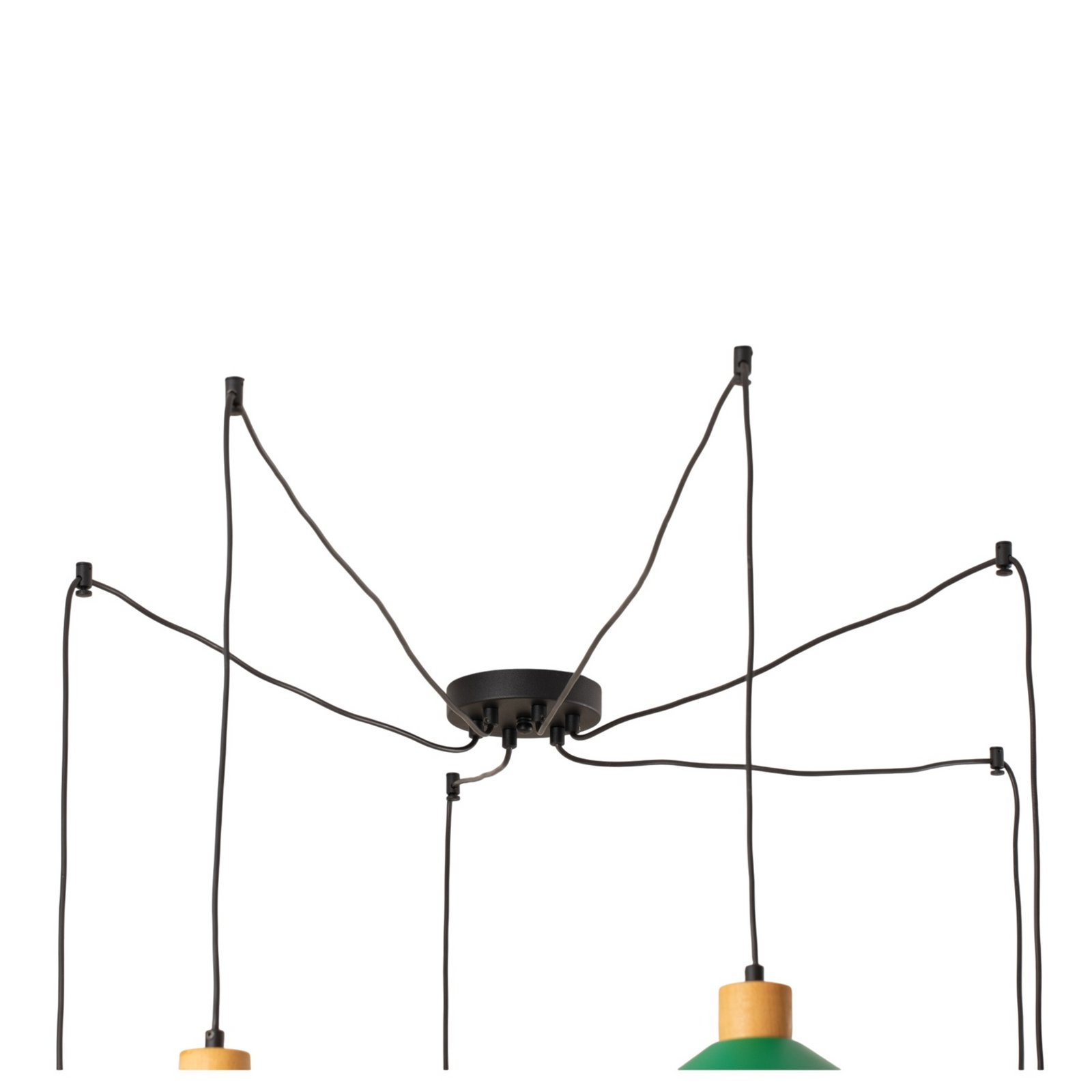 Candeeiro suspenso Manavgat, 6 lâmpadas, multicolor, comprimento 144 cm Candeeiro suspenso Manavgat, 6 lâmpadas, multicolor, comprimento 144 cm