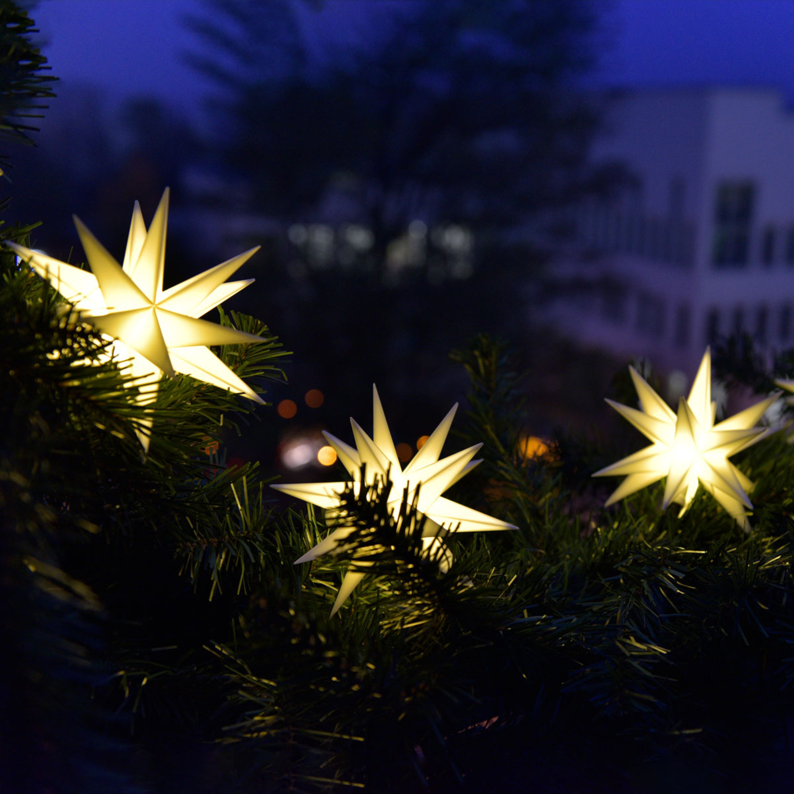 Guirlande Lumineuse étoiles LED - 20 étoiles, Blanc Chaud, 3 Mètres, étanche IP44