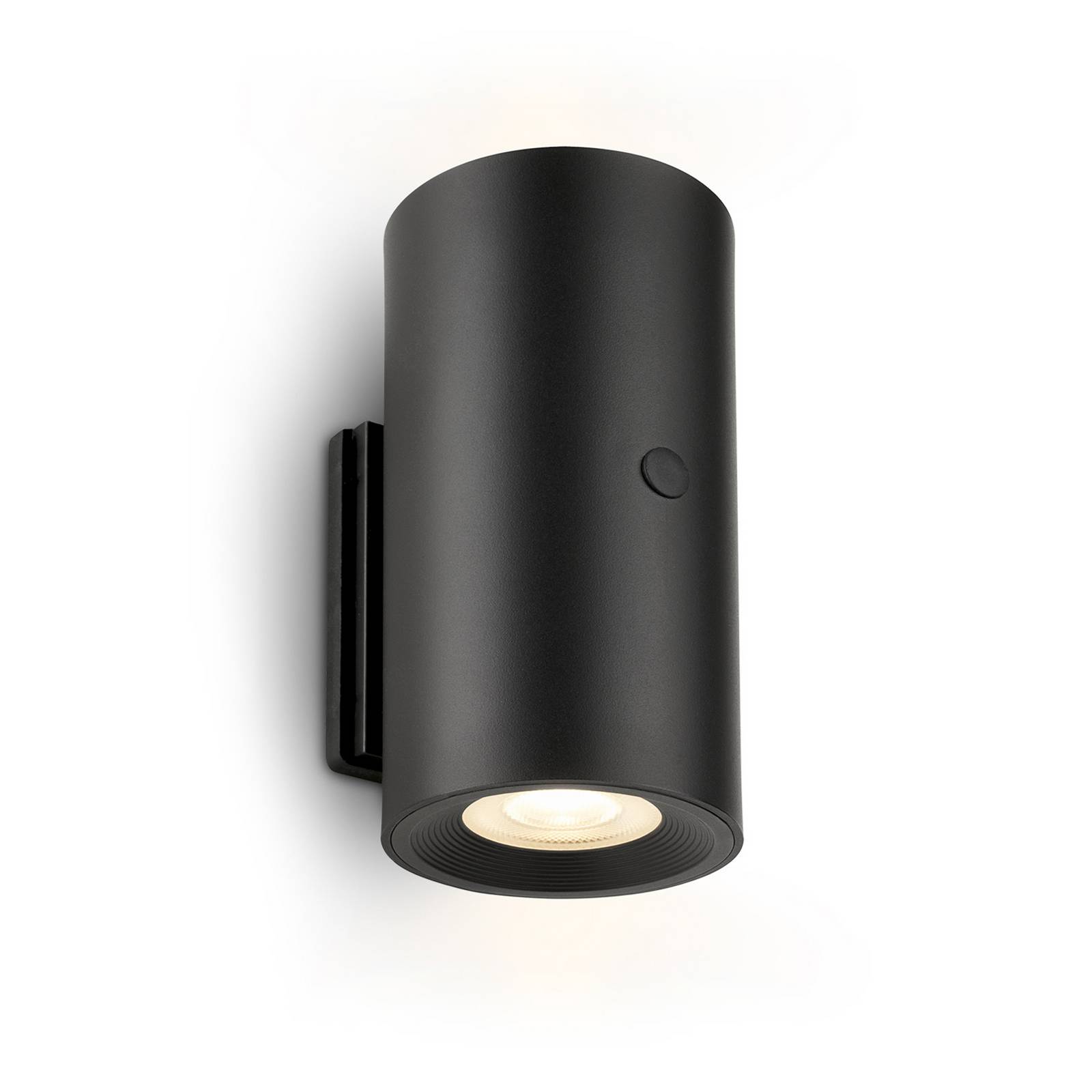 LED-Akku-Wandleuchte Isy, schwarz matt, Kunststoff, 3.000 K