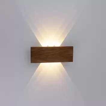 Paul Neuhaus Nevis LED-Wandleuchte aus Holz, rund