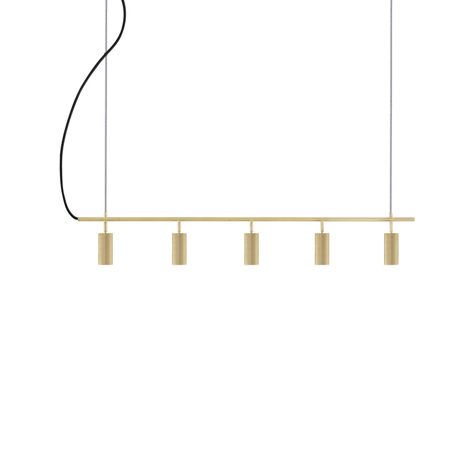 Lampa wisząca Globen Lighting „Hubble 5” – mosiądz, długość 130 cm, lampa