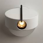 Maytoni LED wall light Nuance, white / black, Ø 10 cm