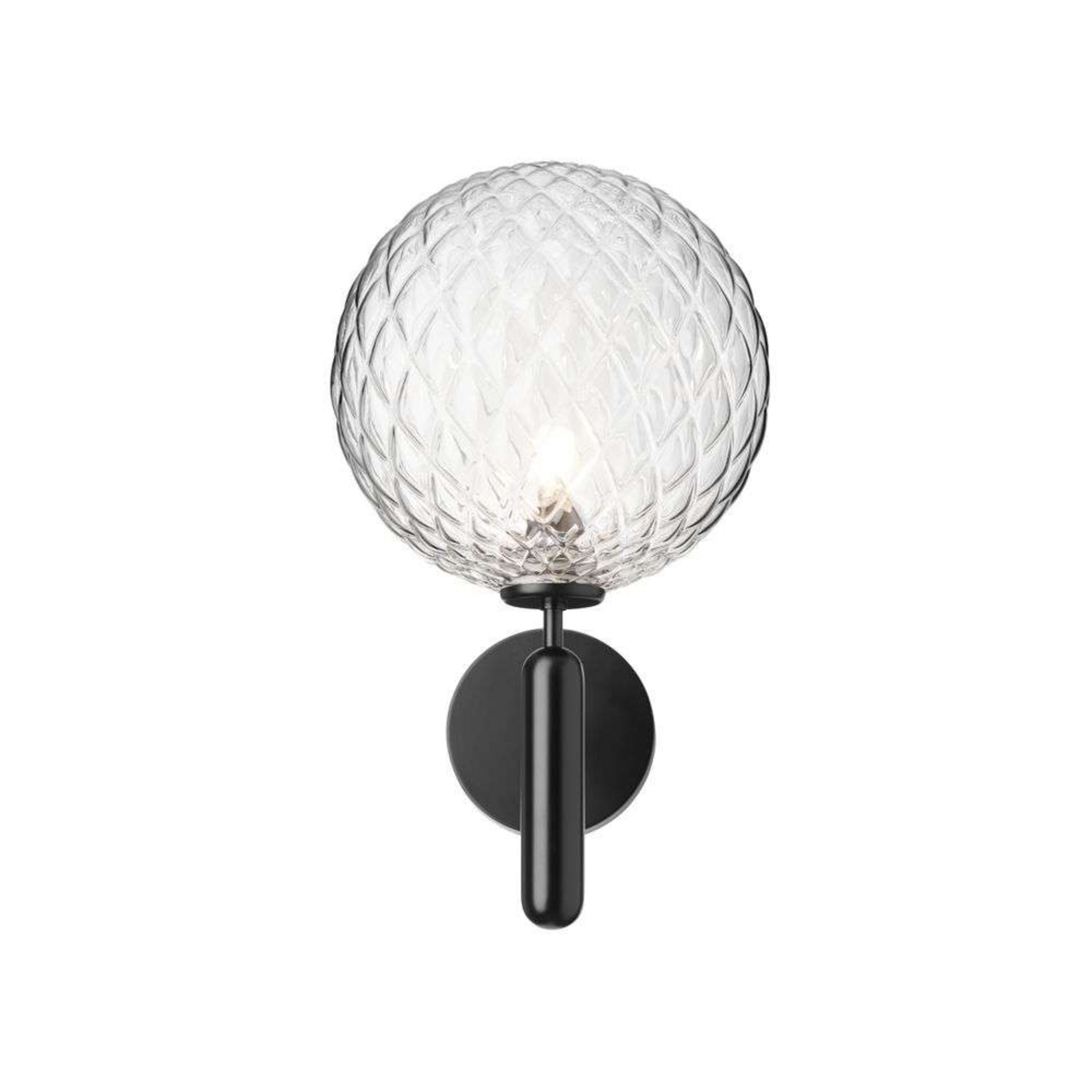 Nuura Außen-Wandlampe Miira, Ø 20 cm, schwarz/klar