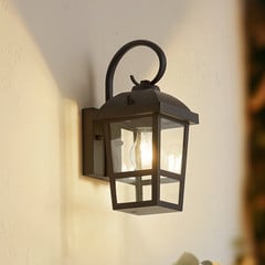 Lindby, applique da esterno Eloane, nero, acciaio inox, 29 cm