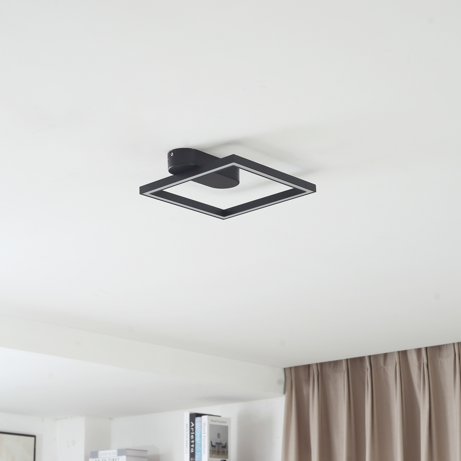Lindby Plafoniera Moderna In Tessuto Nero Dimmerabile – Per Soggiorno E Sala Da Pranzo
