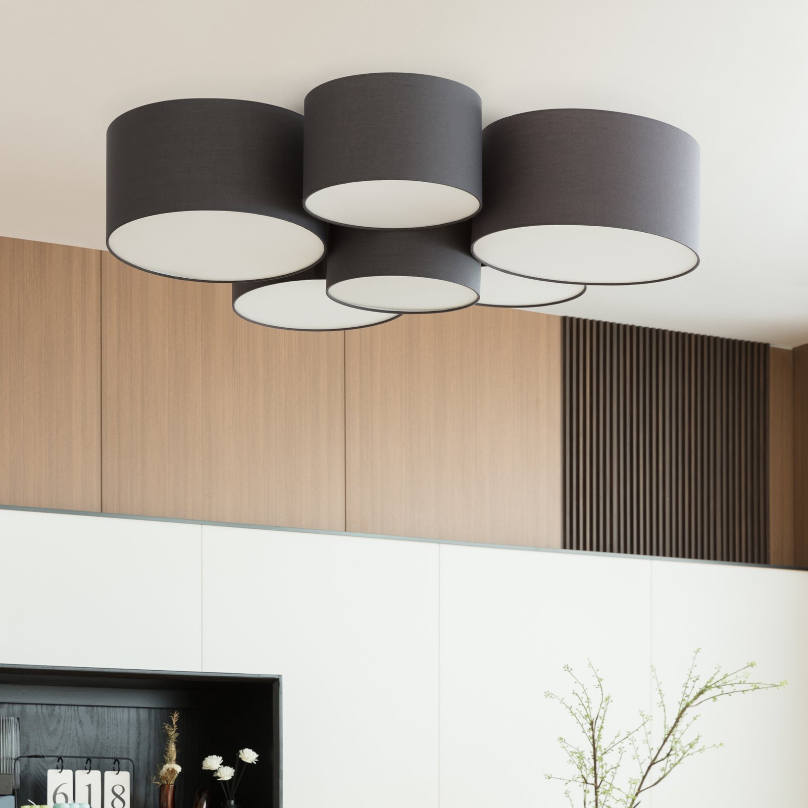 Maureka 6 Ceiling Lamp Dark Grey - Lindby