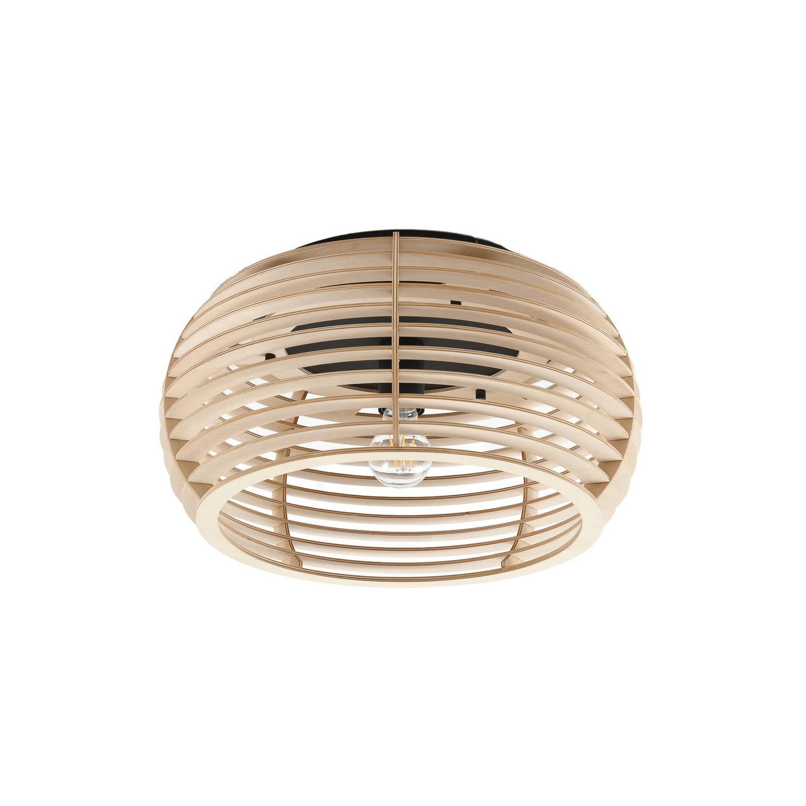 Lindby Deckenleuchte Ediz, 1-flammig, E27, Holz, Ø 44,4 cm