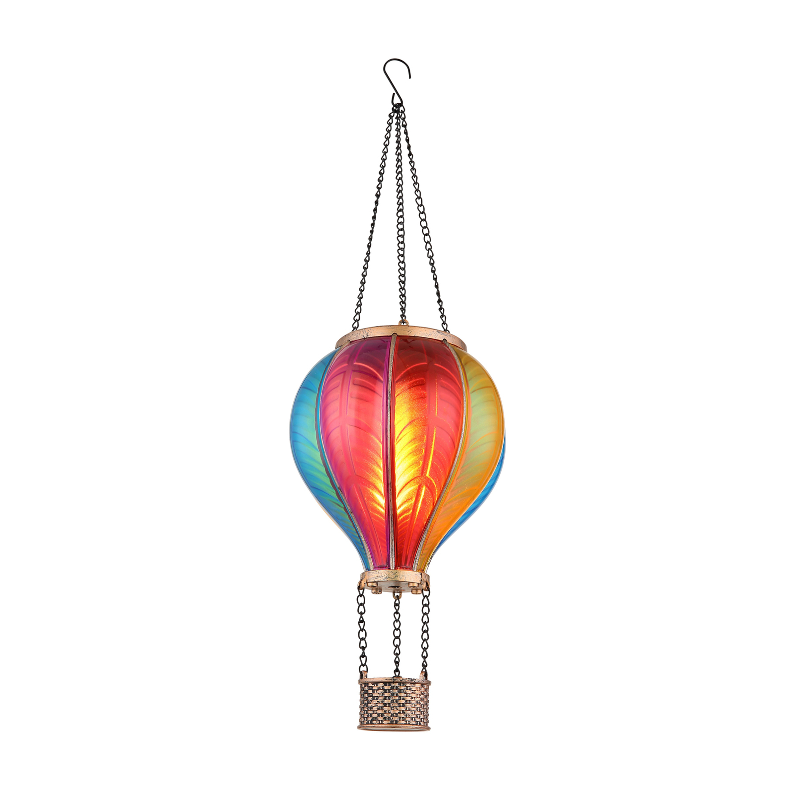 Lot De 4 Carillons à Vent Ballon Air Chaud 110cm - Décoration Jardin Multicolore, Résistante Aux Intempéries