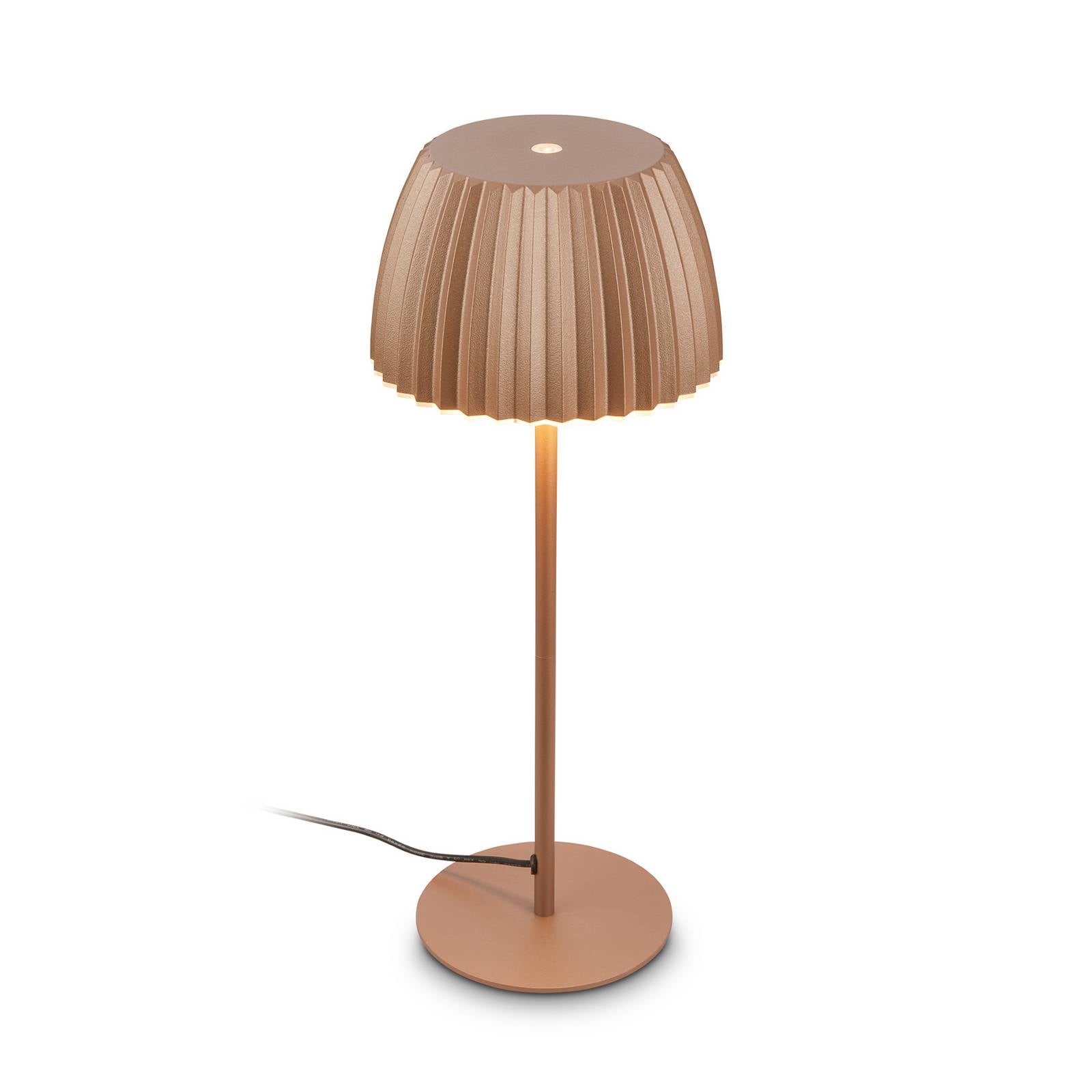 LED-Tischlampe Loca, braun, Höhe 36 cm, Metall/Kunststoff