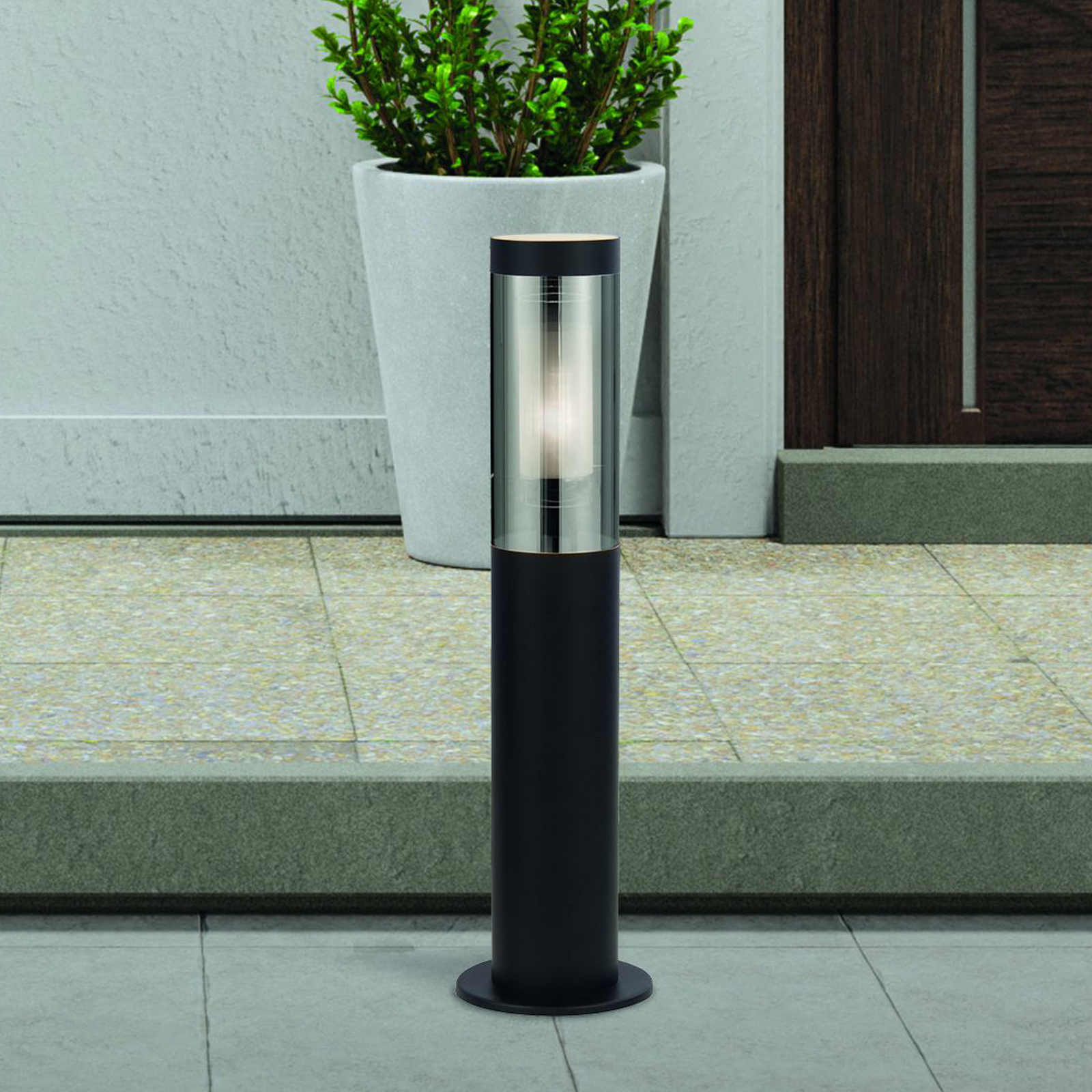 Luminaire pour socle Batton, IP44, noir, hauteur 45 cm, métal