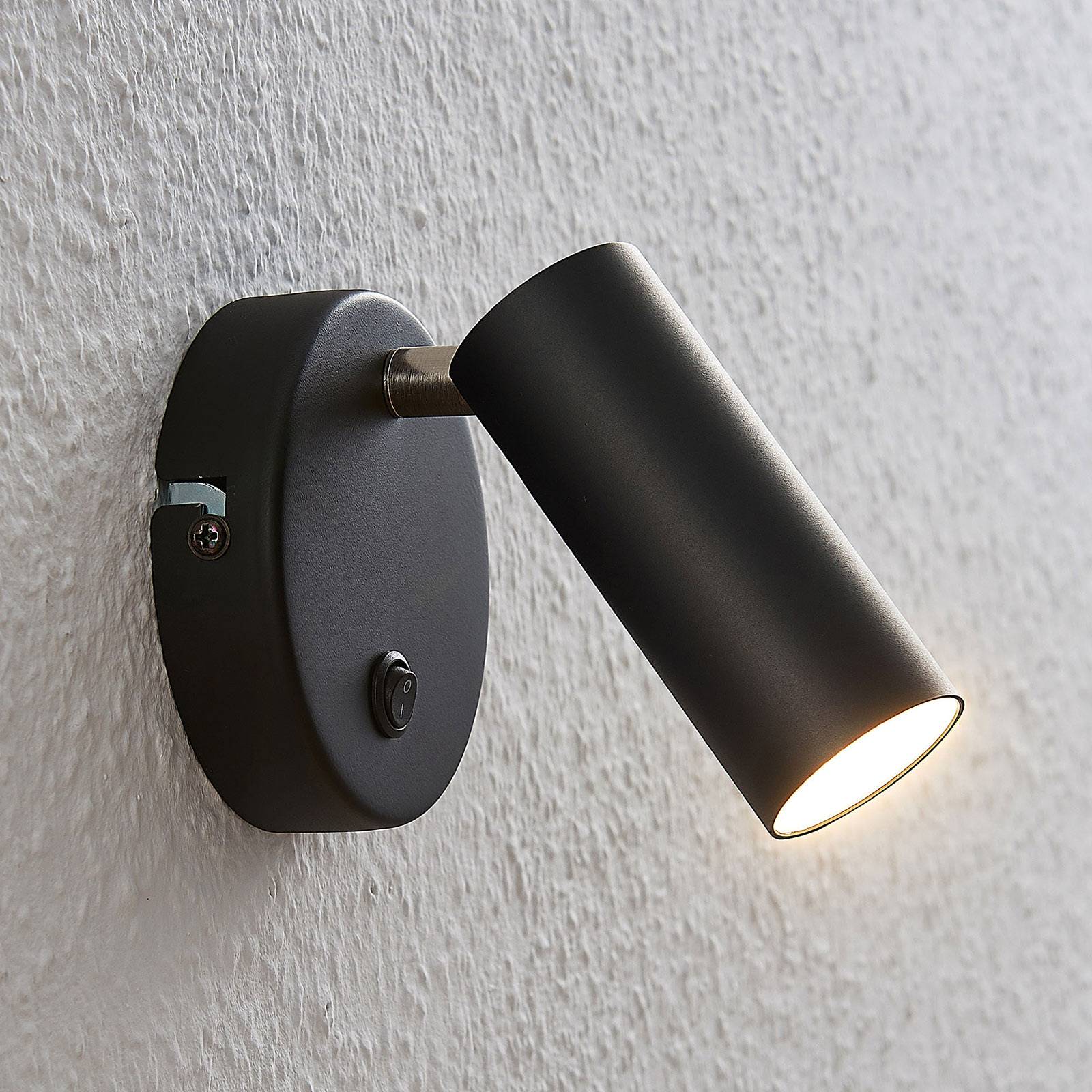 Lindby Camille LED-Spot, Schalter, schwarz, 1-fl. günstig online kaufen