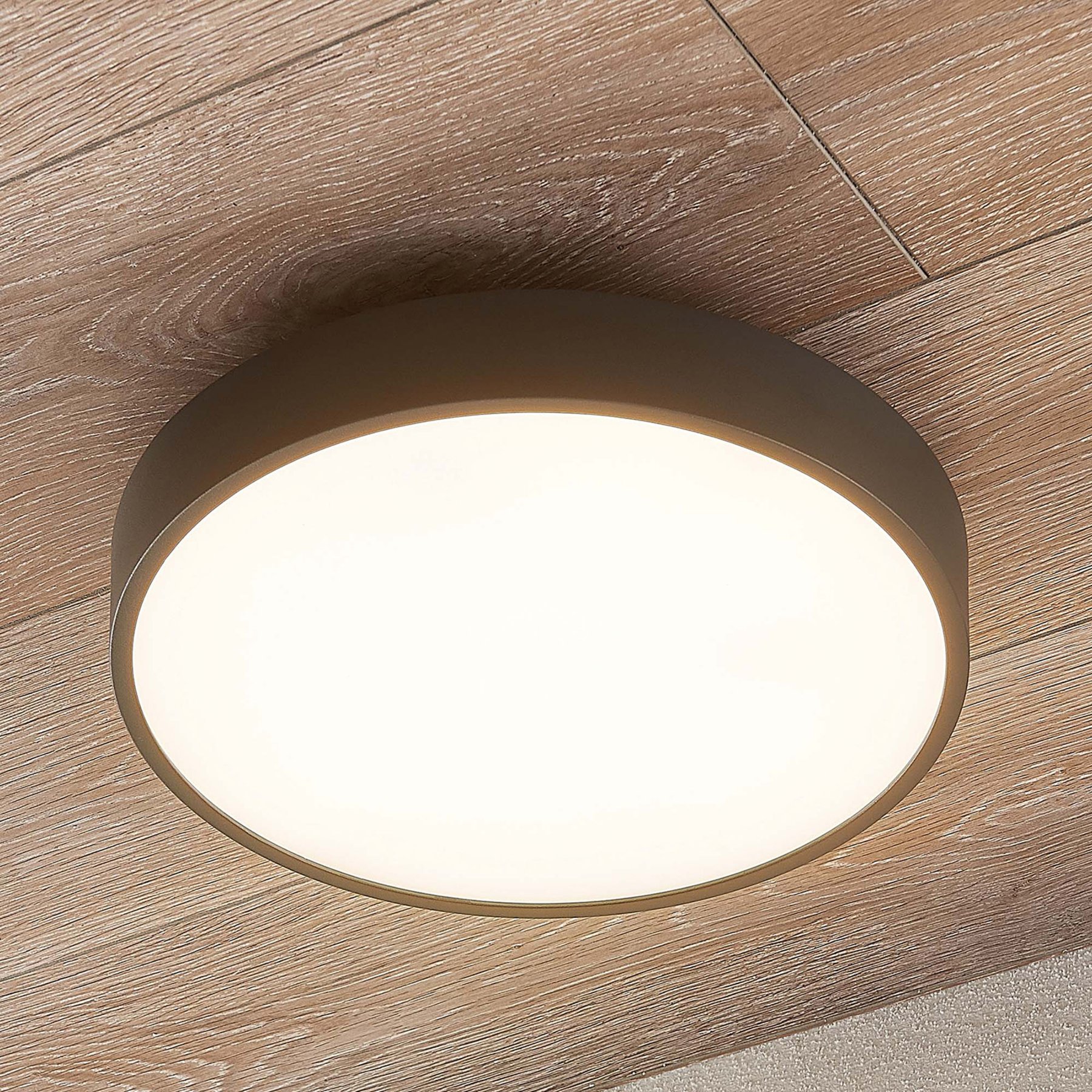 Lucande Agnesa LED ceiling light for outdoors, die-cast aluminium, plastic, 15 W, energy efficiency: A