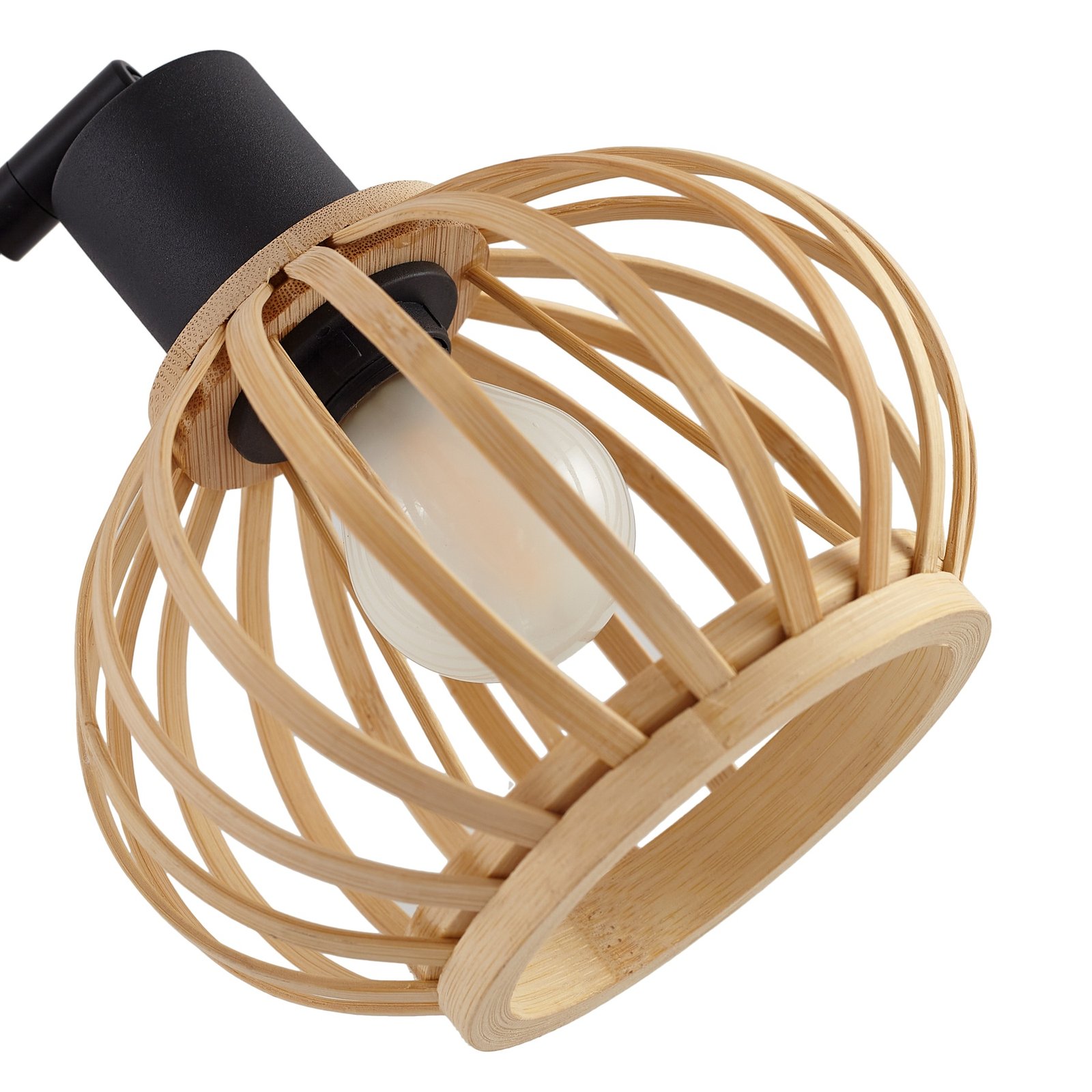 Lindby lampe sur pied Lielle, bambou naturel, 5 lampes, 190 cm