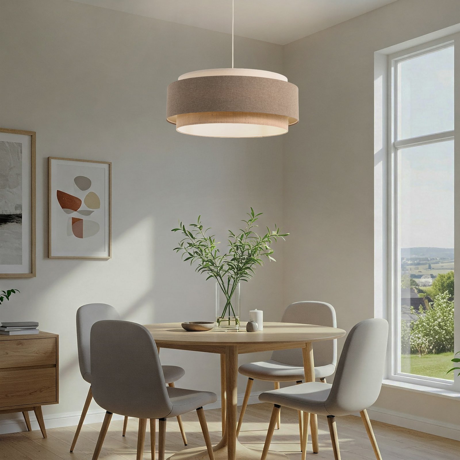 Boho Elegant piekaramais gaismeklis, brūns/bēšs/krēma krāsā, Ø 60 cm, tekstils Boho Elegant piekaramais gaismeklis, brūns/bēšs/krēma krāsā, Ø 60 cm, tekstils