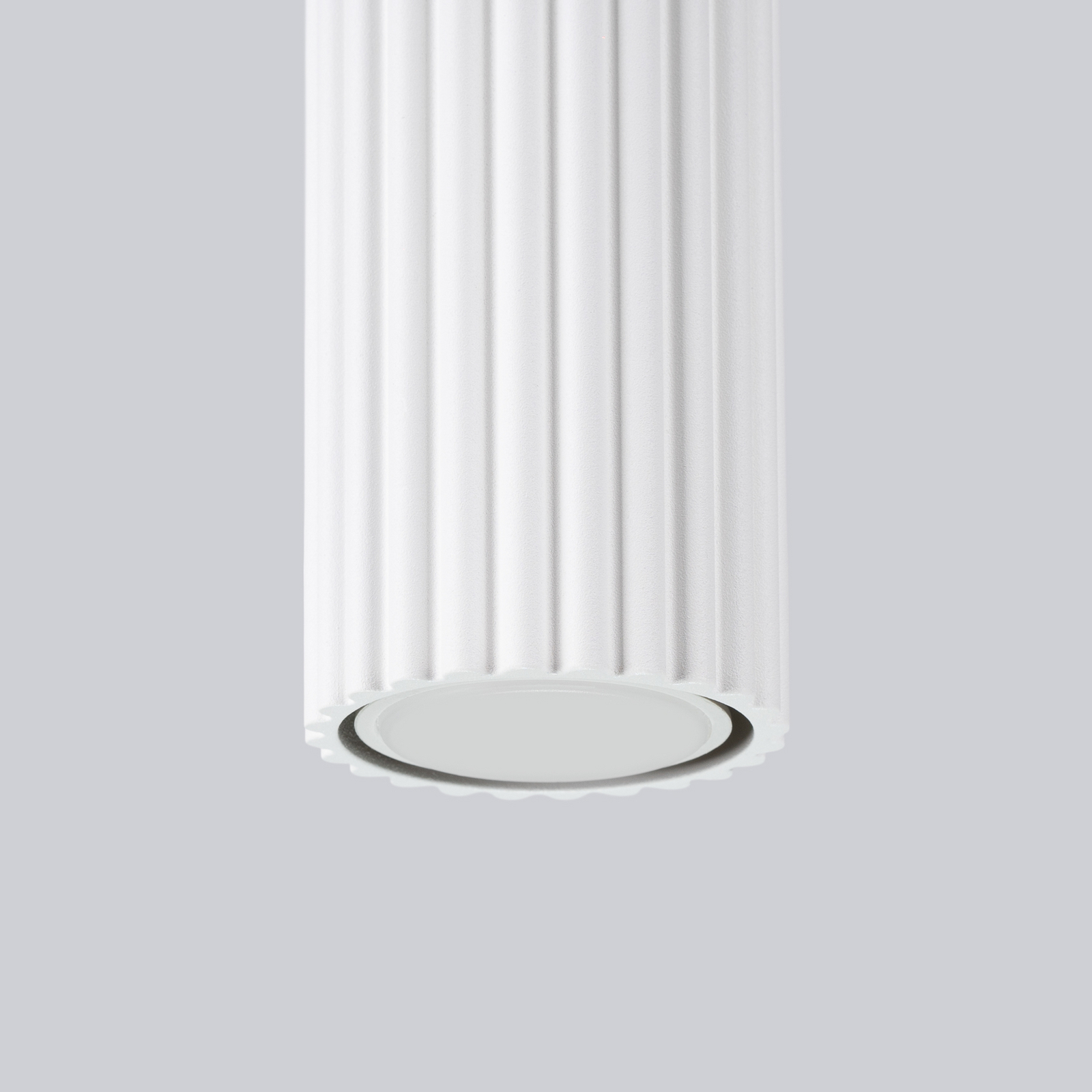 Lampa sufitowa Carbon, biała, wysokość 10 cm, aluminium