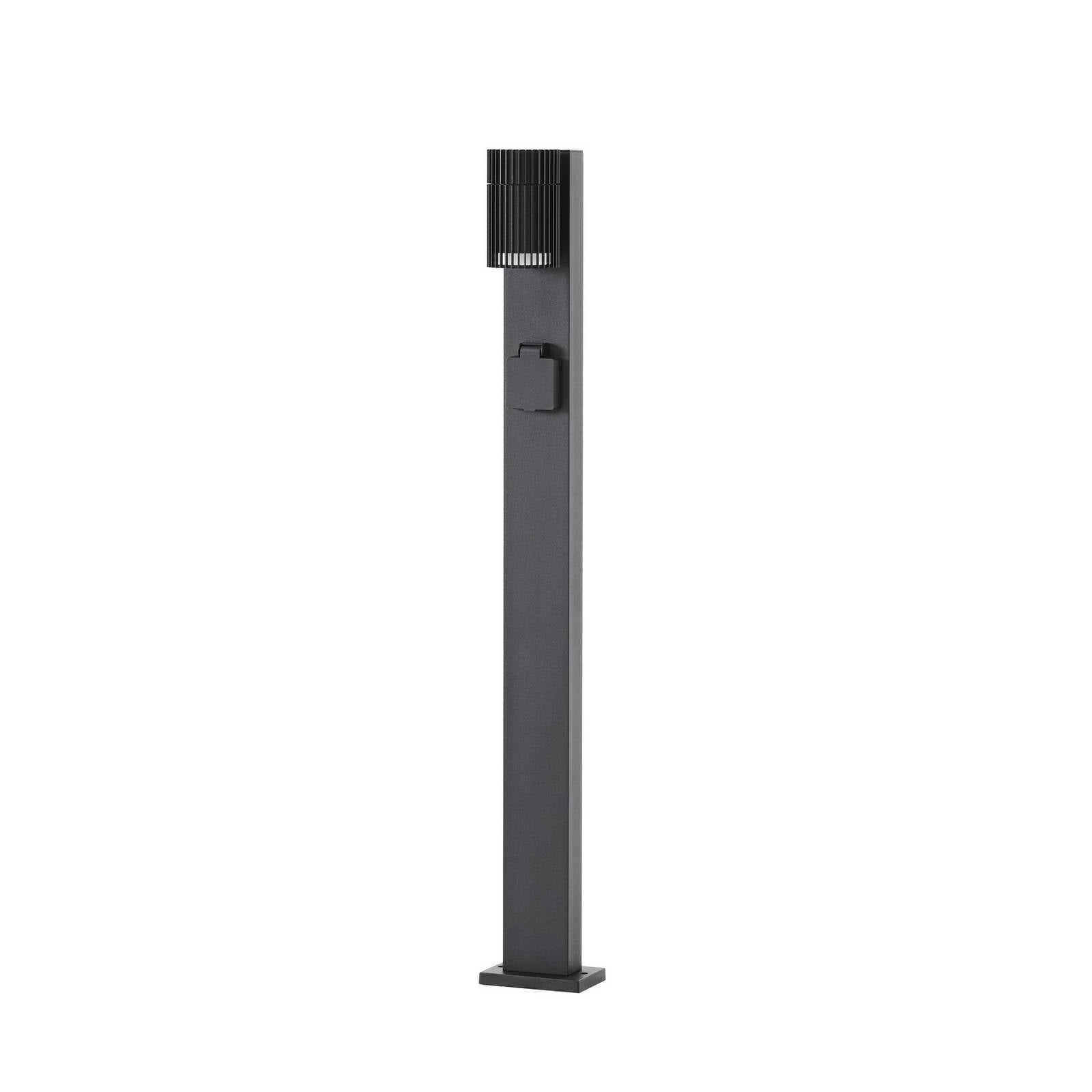 Lindby Wegeleuchte Enerio, schwarz, Steckdose, 80 cm, GU10