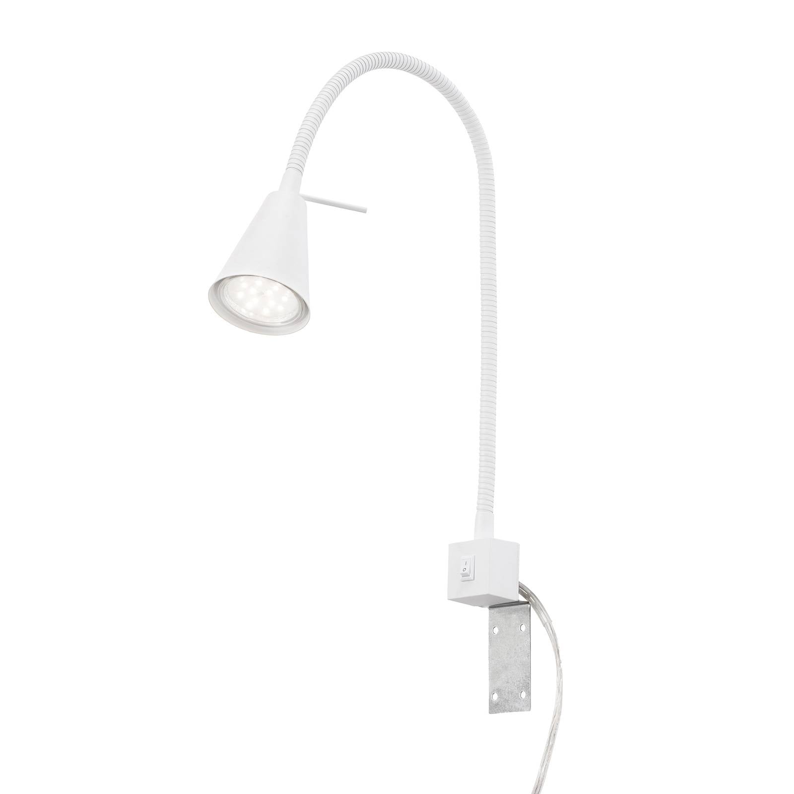 LED-Wandlampe Tuso, weiß, Bettmontage, Metall