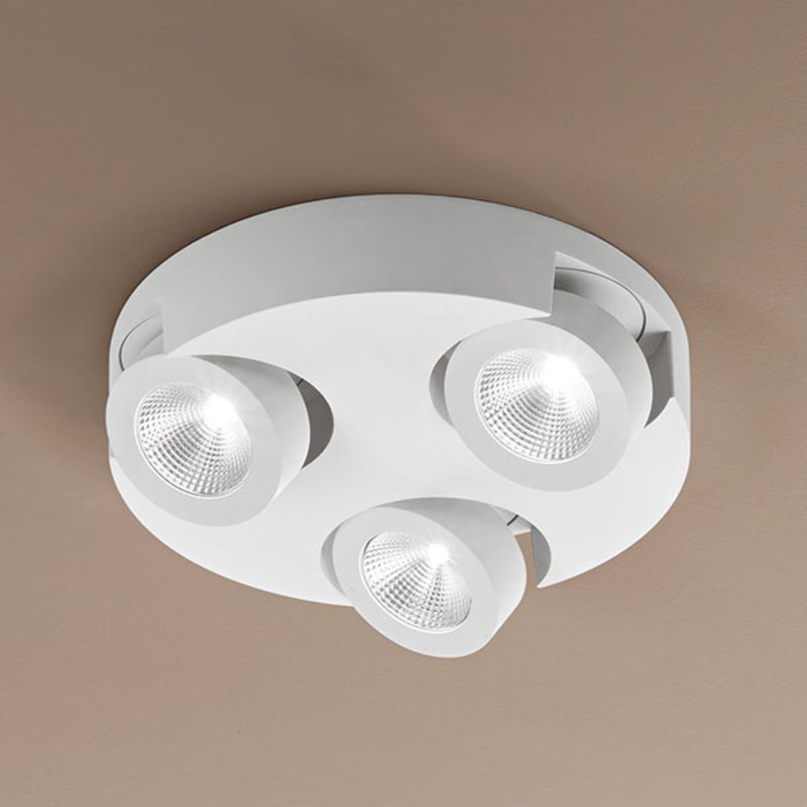 Fabas Luce Round LED ceiling light Hella, for Living / Dining Room, aluminium, 15 W, energy efficiency: A+, H: 5.5 cm