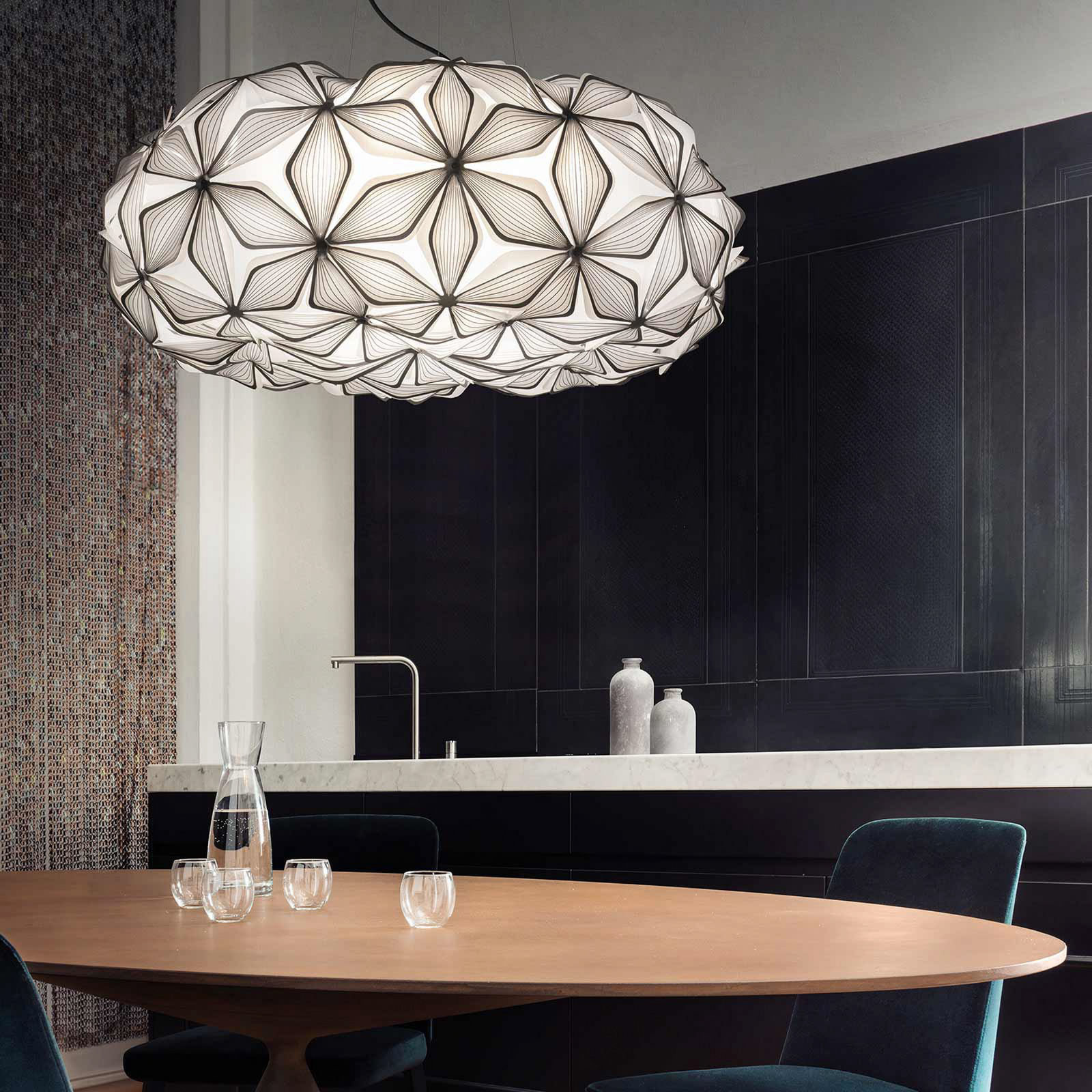 C'EST LA VIE Hängelampe schwarz/Kabel schwarz, Ø70cm - Slamp
