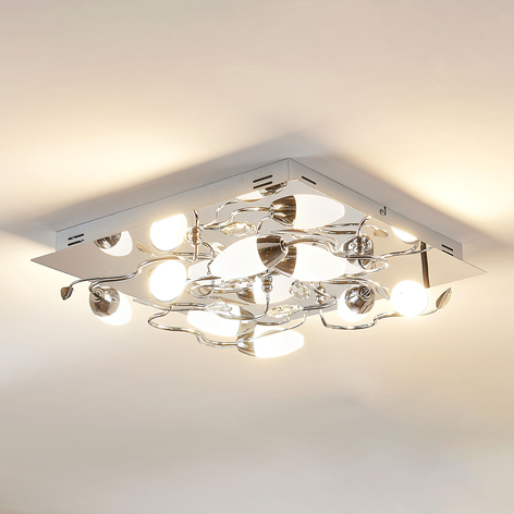 Plafonnier LED dimmable Mischa, 8 lampes, carré