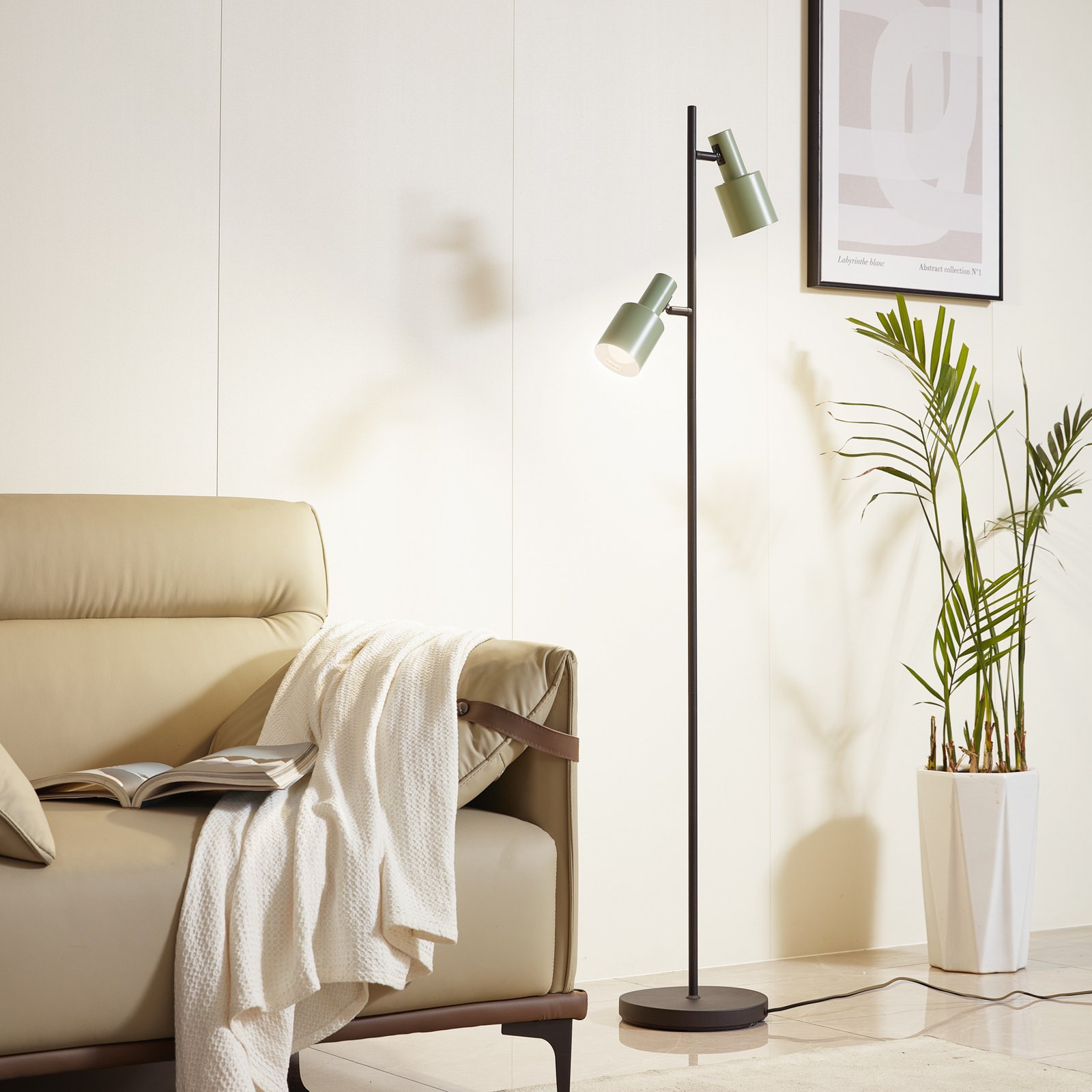 Ovelia Gulvlampe Green/Black - Lindby
